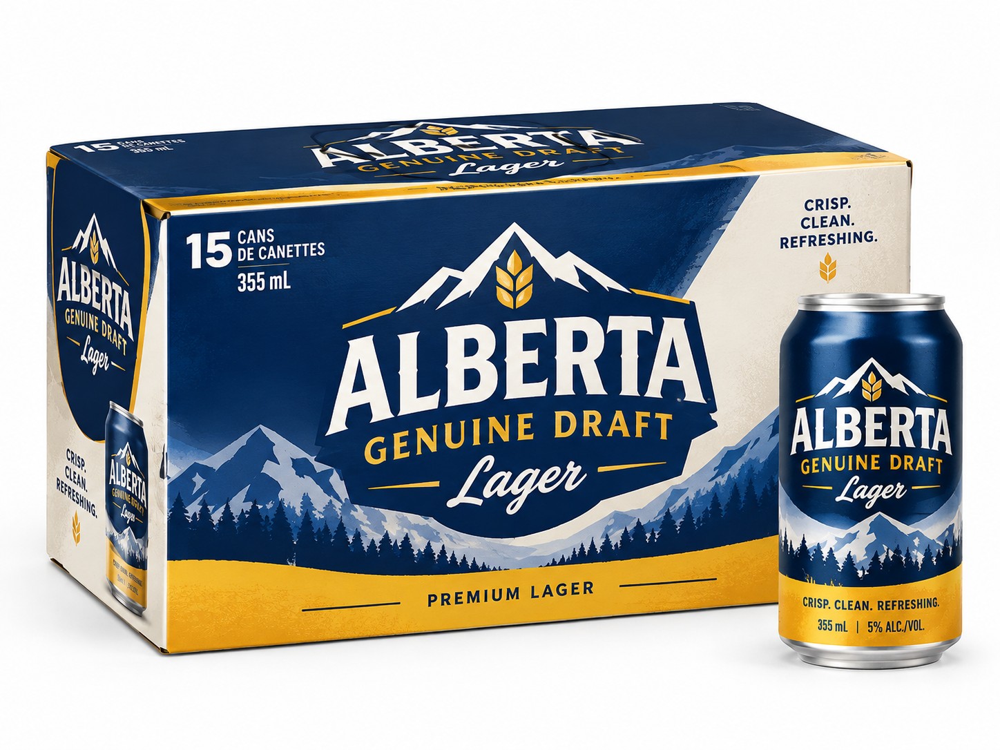 Alberta Genuine Draft Lager Cans (355 ml x 15 ct)