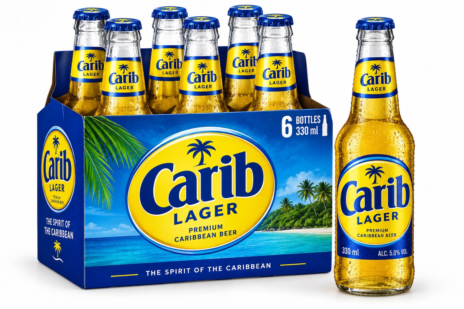 Carib Brewery Lager Bottles (330 ml x 6 ct)