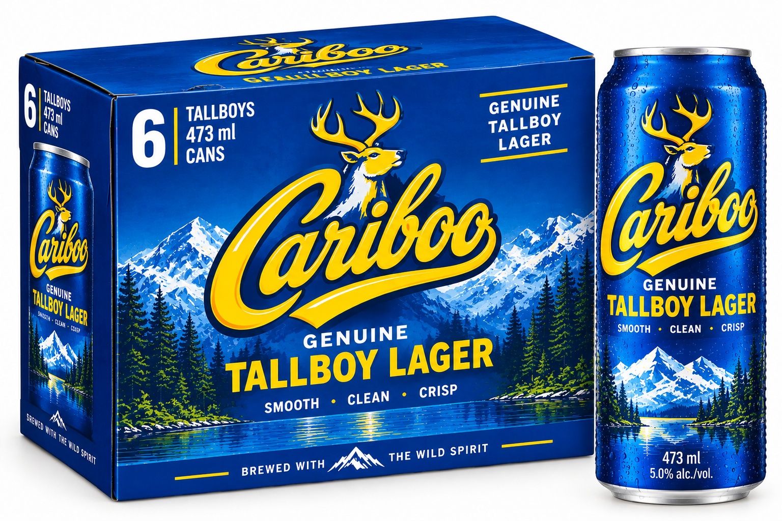 Cariboo Genuine Tallboy Lager (473 ml x 6 ct)