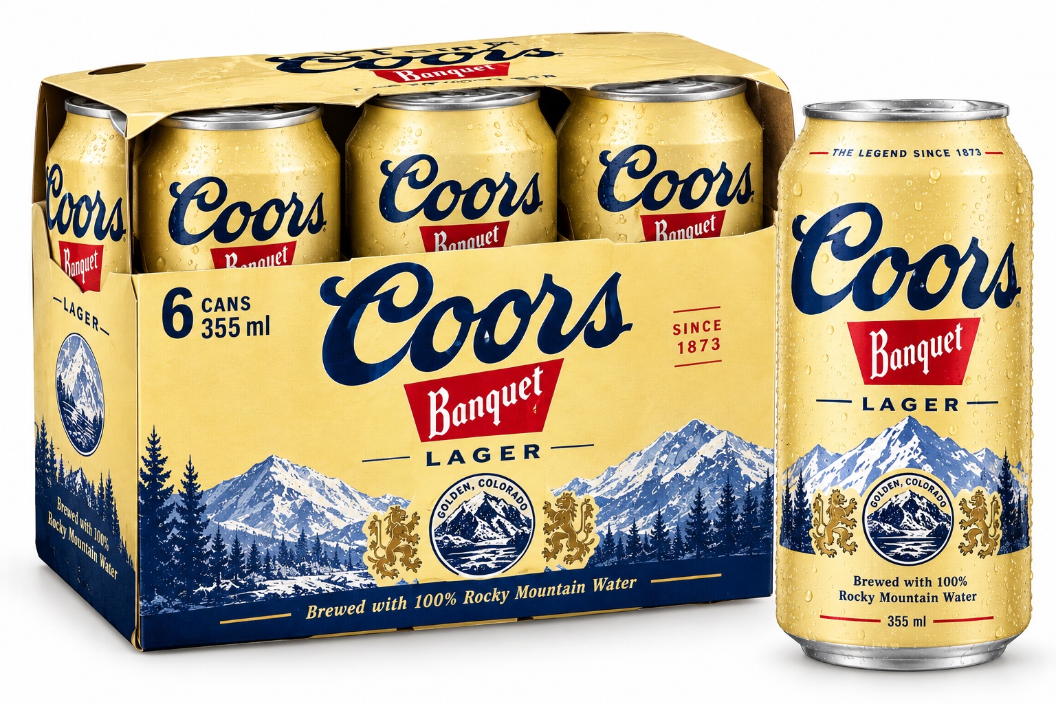 Coors Banquet Lager Cans (355 ml x 6 ct)