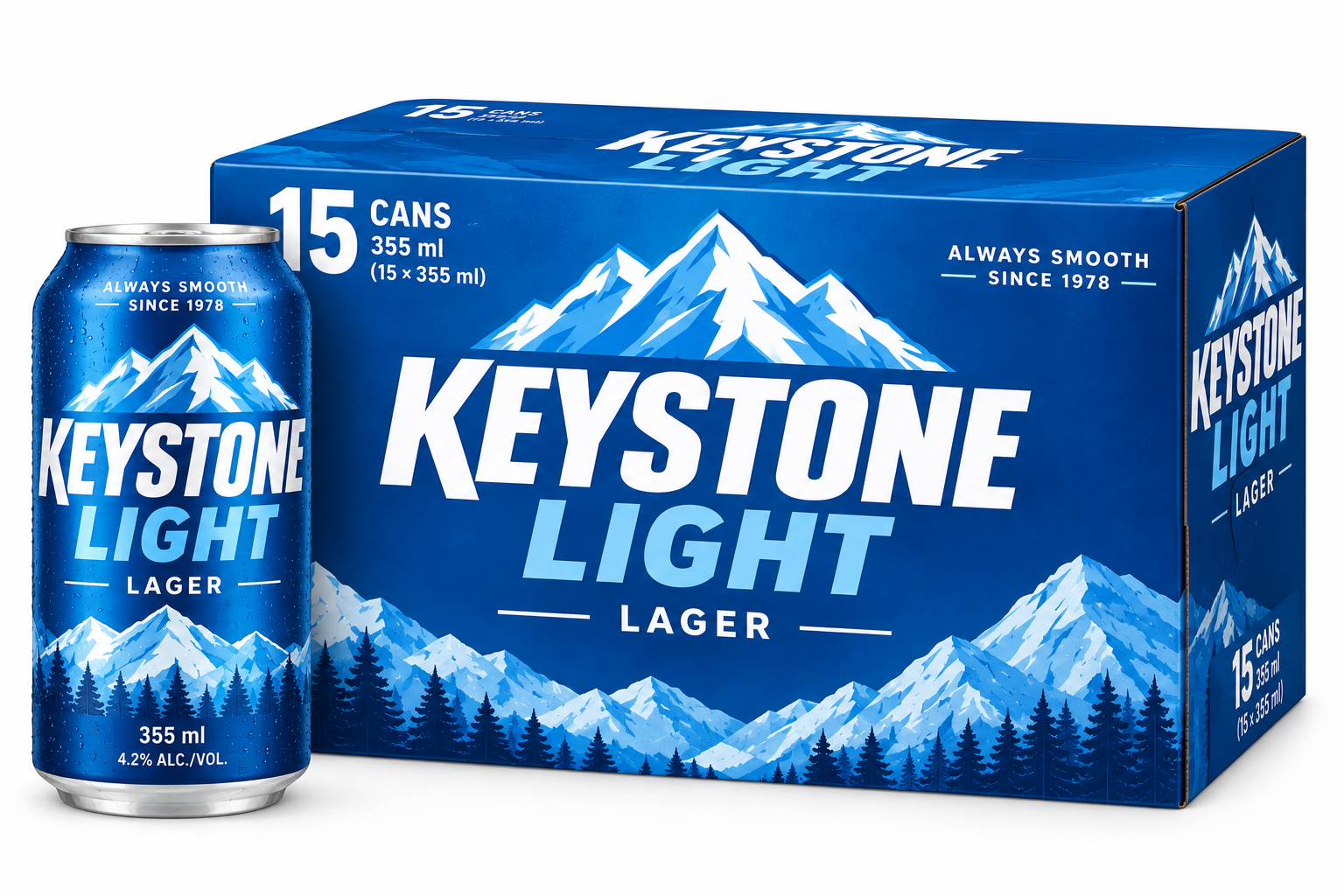 Keystone Light Lager Cans (355 ml x 15 ct)