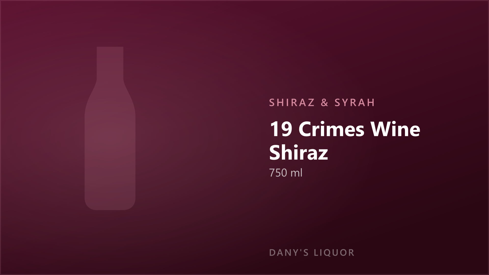 19 Crimes Wine Shiraz (750 ml)