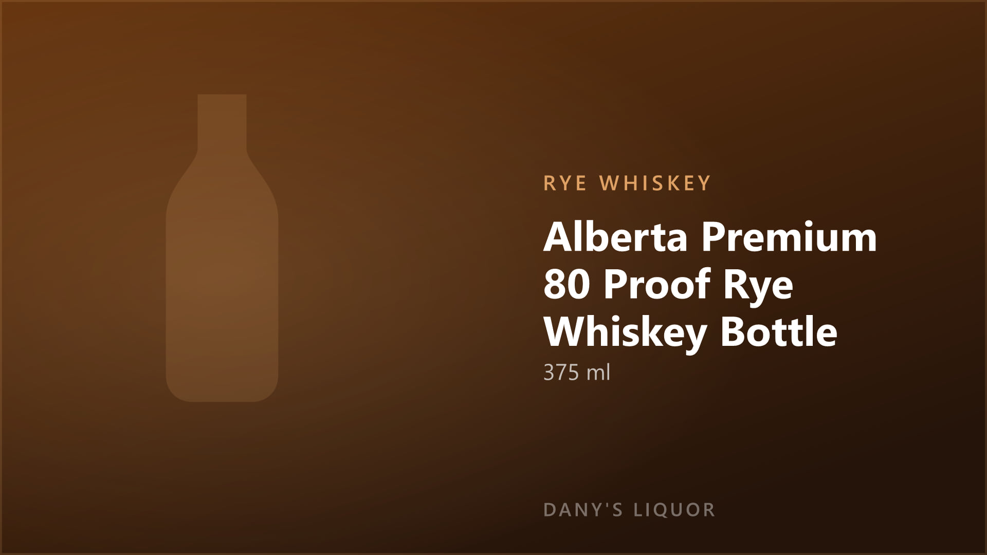 Alberta Premium 80 Proof Rye Whiskey Bottle (375 ml)