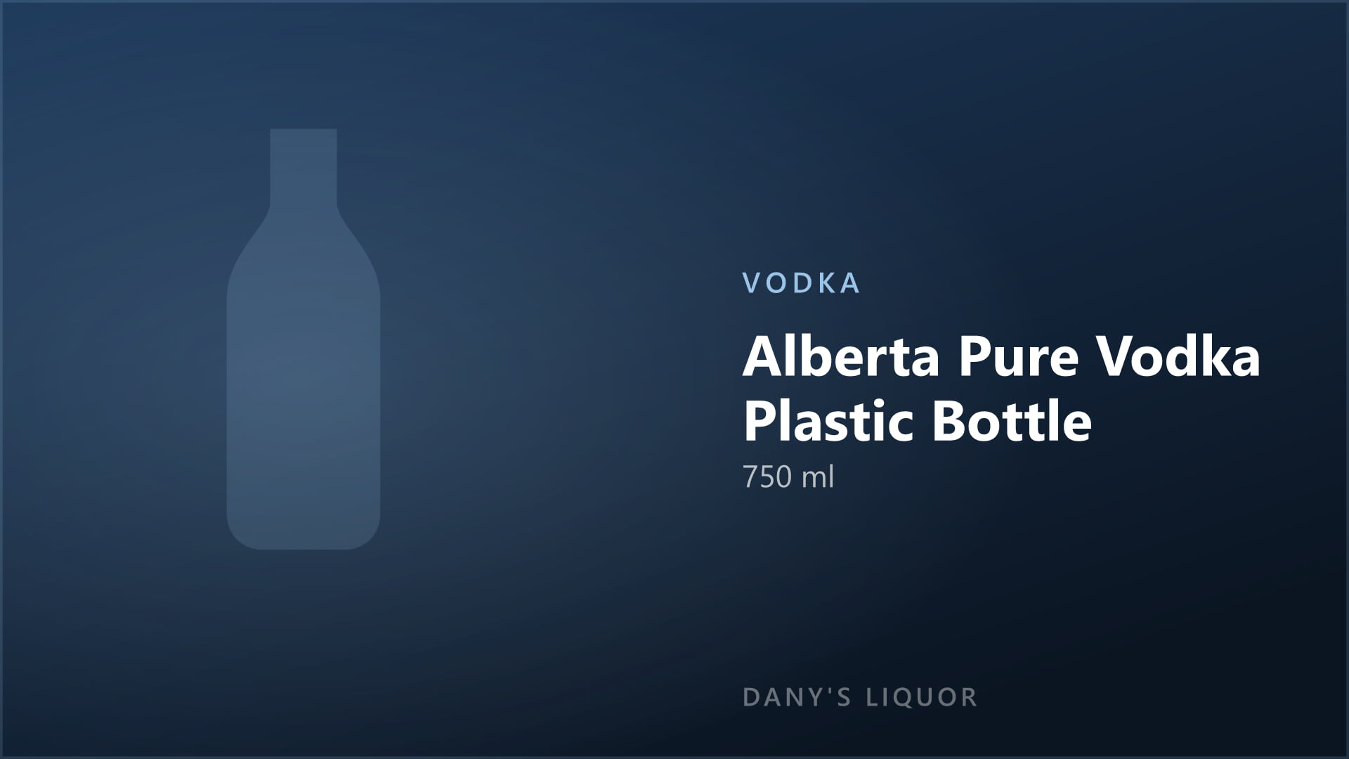 Alberta Pure Vodka Plastic Bottle (750 ml)