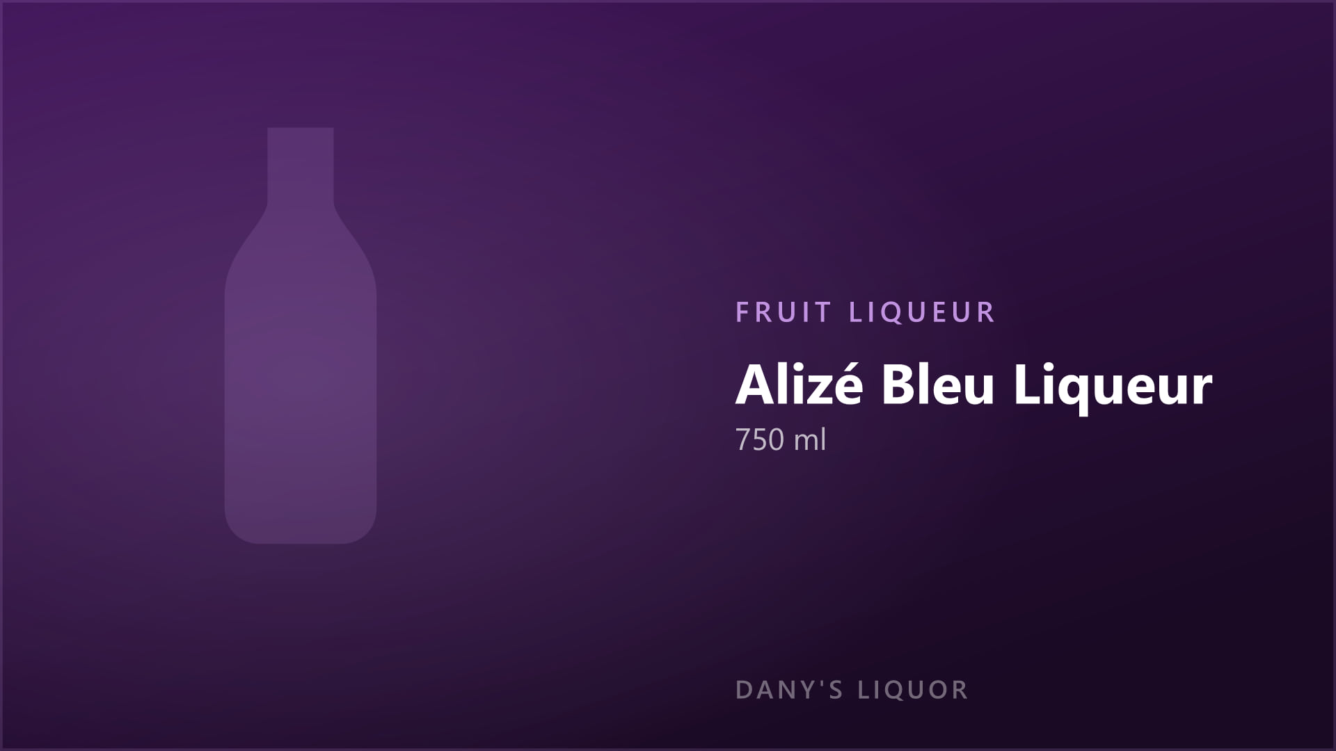 Alizé Bleu Liqueur (750 ml)
