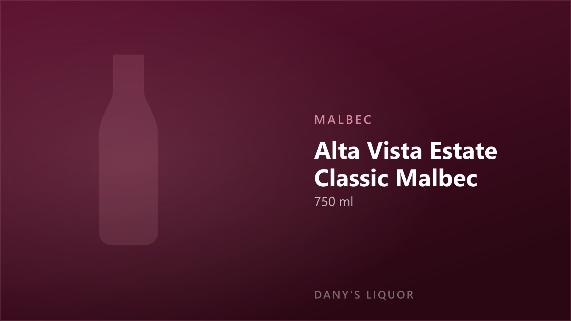 Alta Vista Estate Classic Malbec (750 ml)