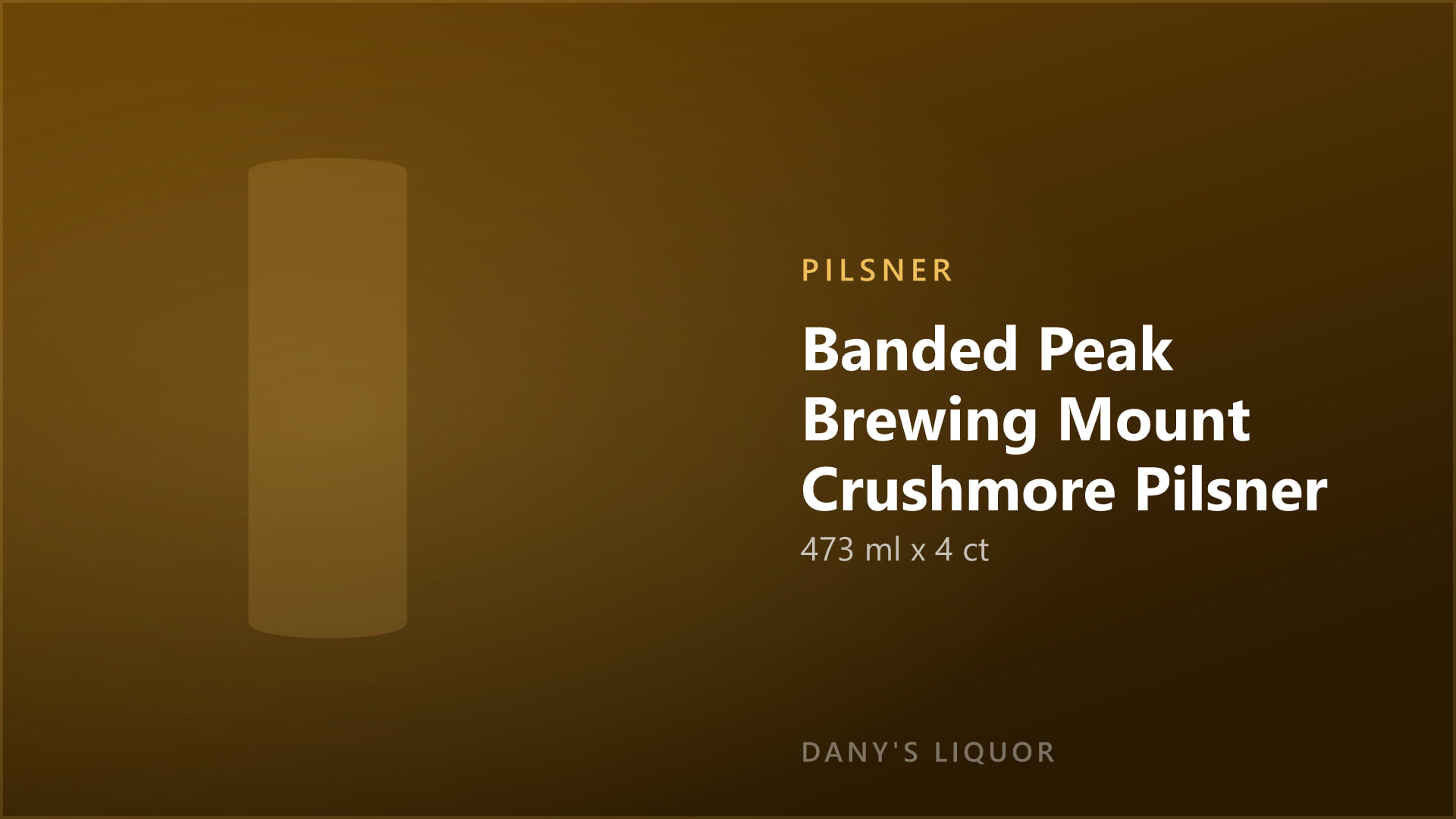 Banded Peak Brewing Mount Crushmore Pilsner (473 ml x 4 ct)