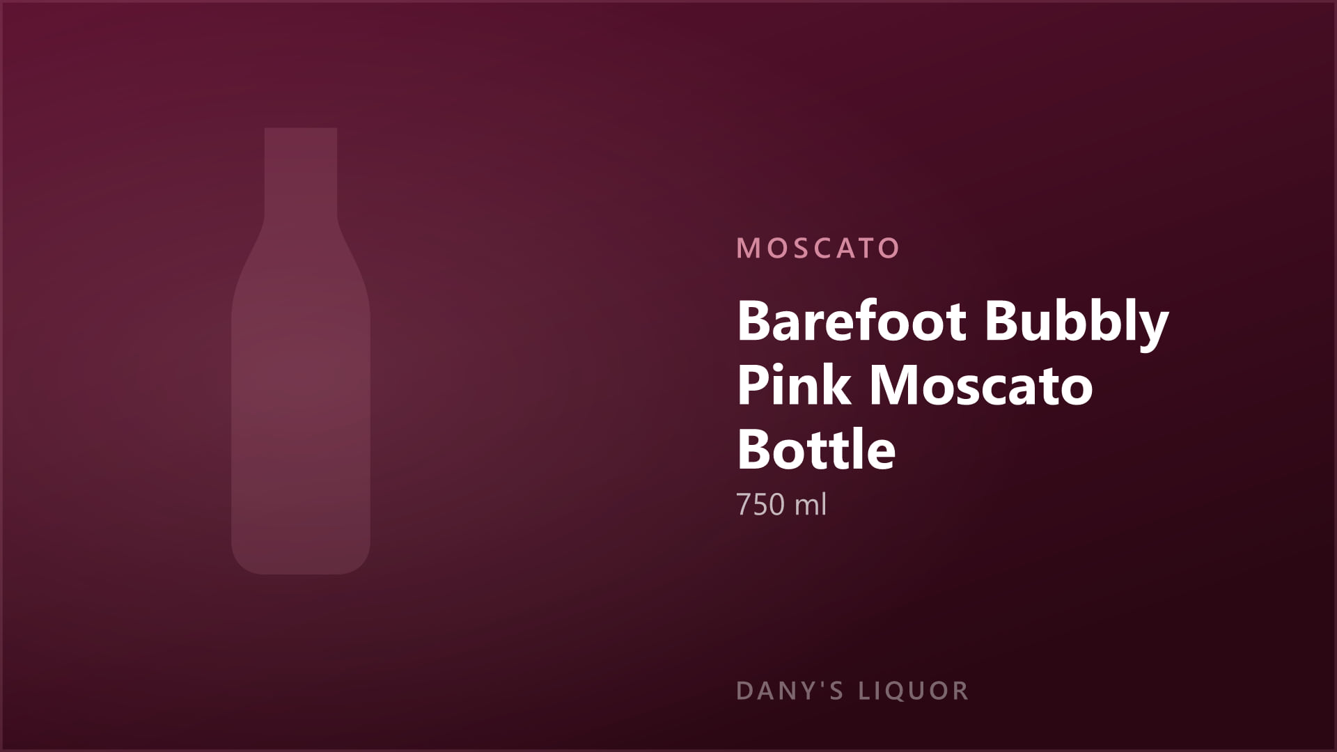 Barefoot Bubbly Pink Moscato Bottle (750 ml)