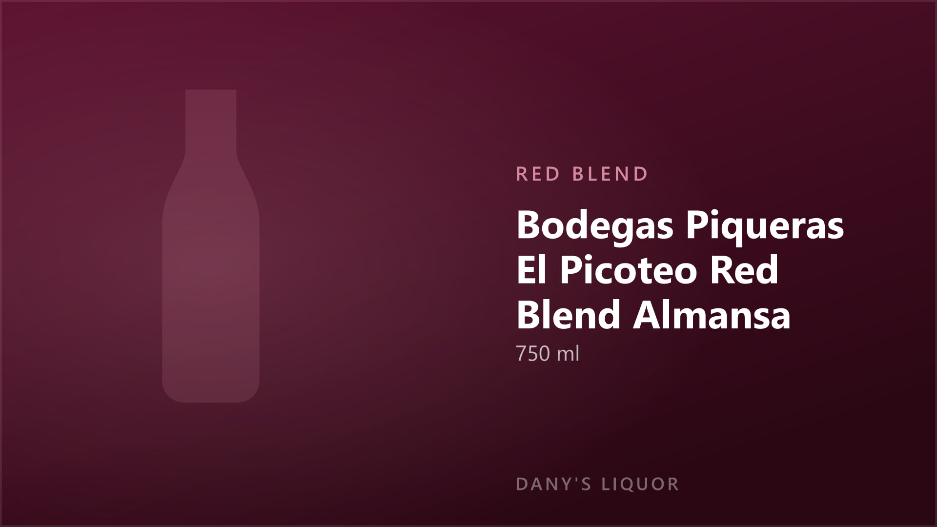 Bodegas Piqueras El Picoteo Red Blend Almansa (750 ml)