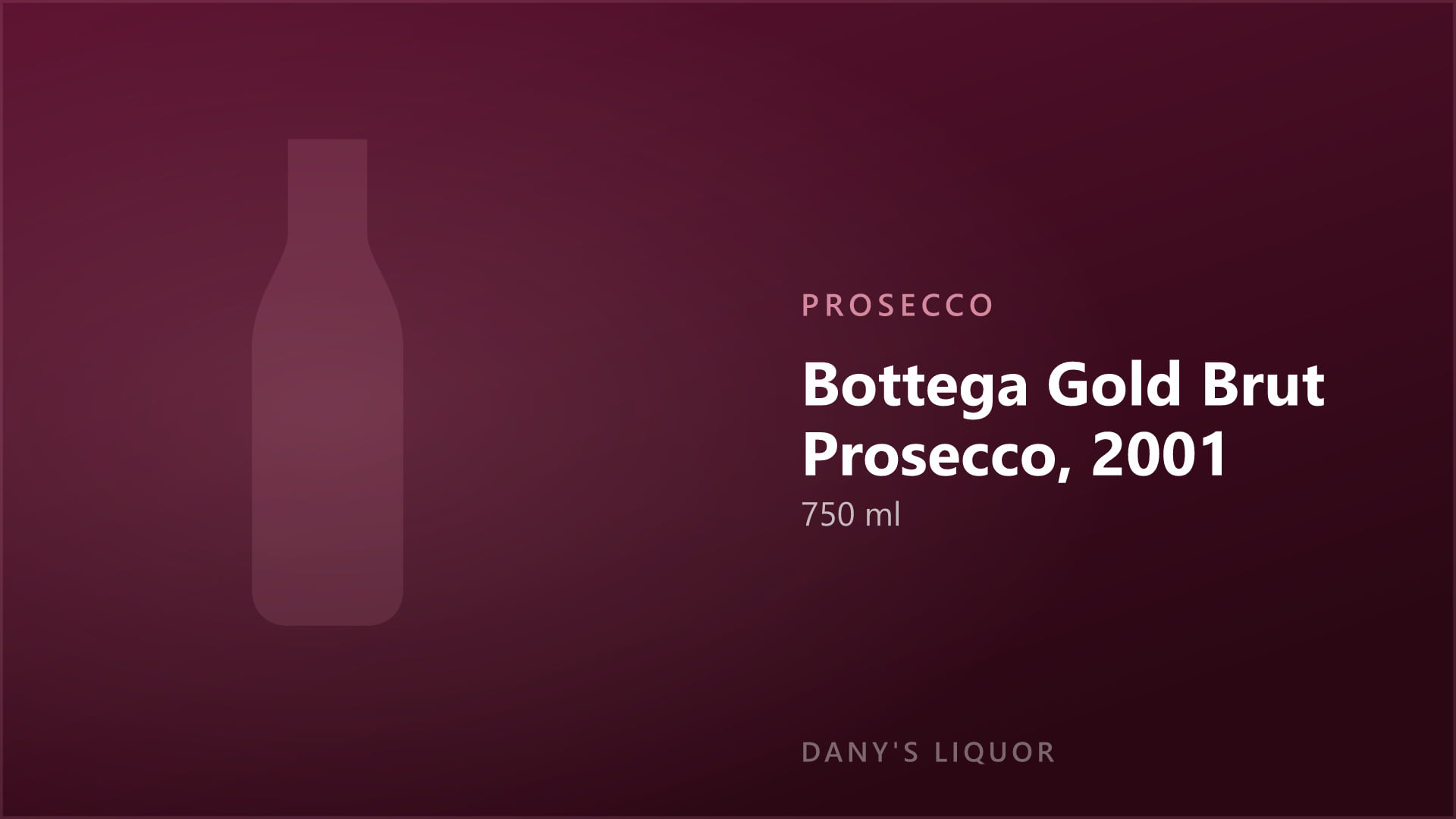 Bottega Gold Brut Prosecco, 2001 (750 ml)