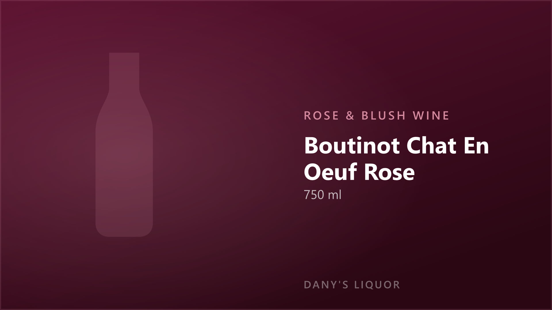 Boutinot Chat En Oeuf Rose (750 ml)