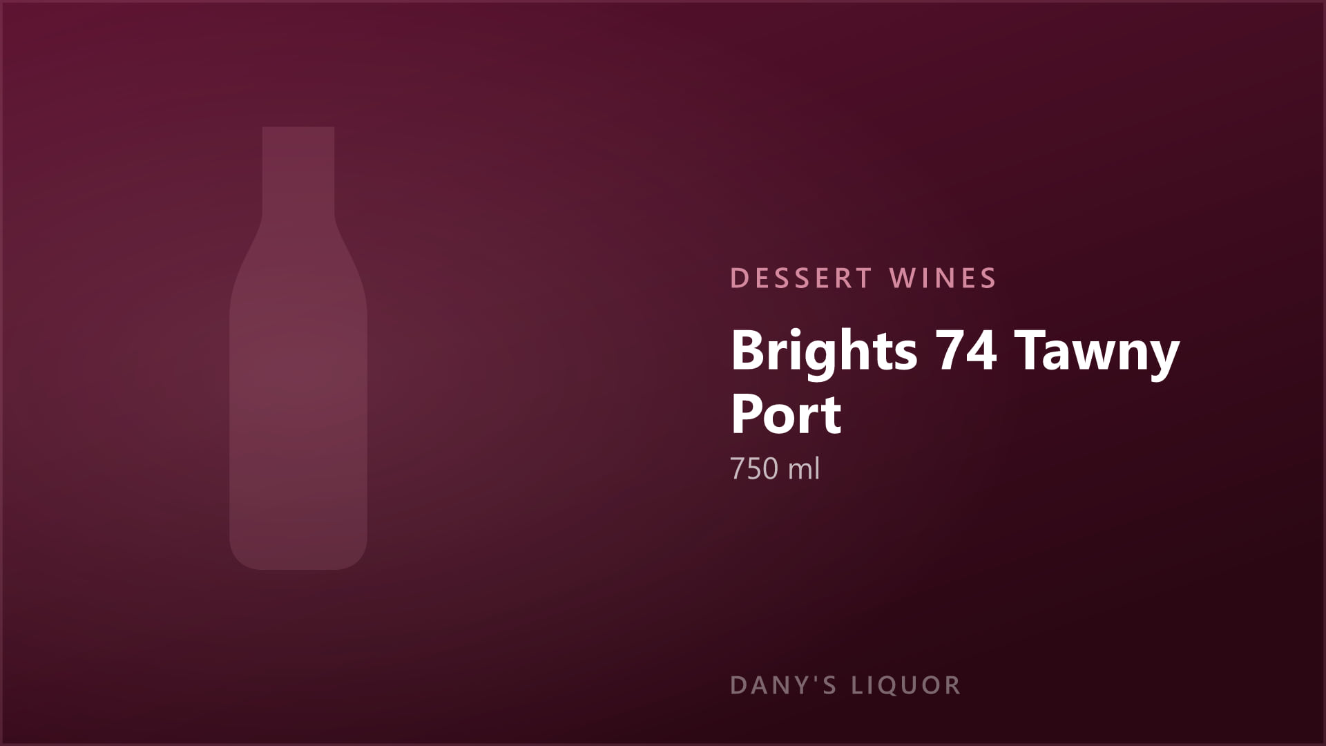 Brights 74 Tawny Port (750 ml)