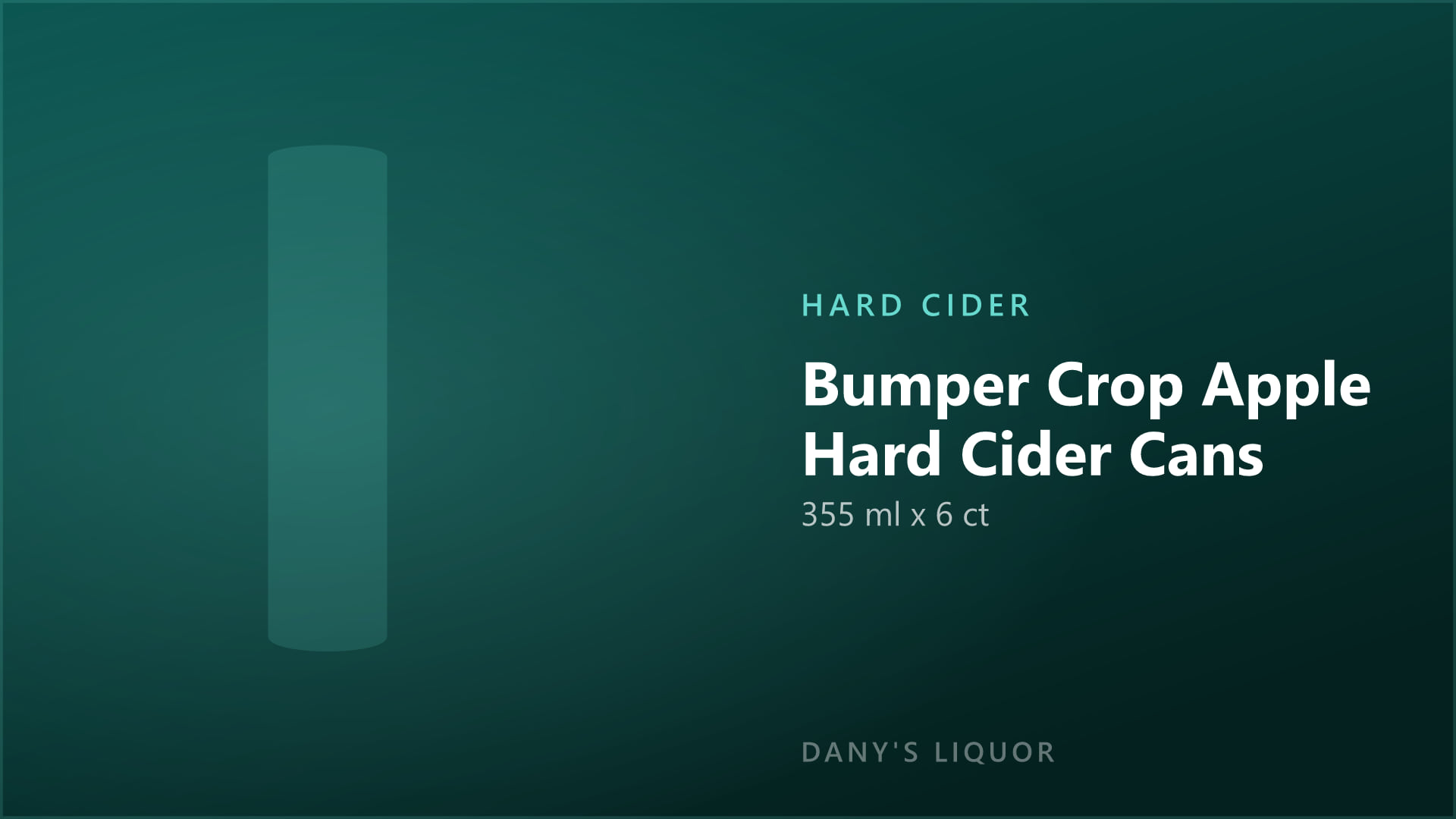 Bumper Crop Apple Hard Cider Cans (355 ml x 6 ct)