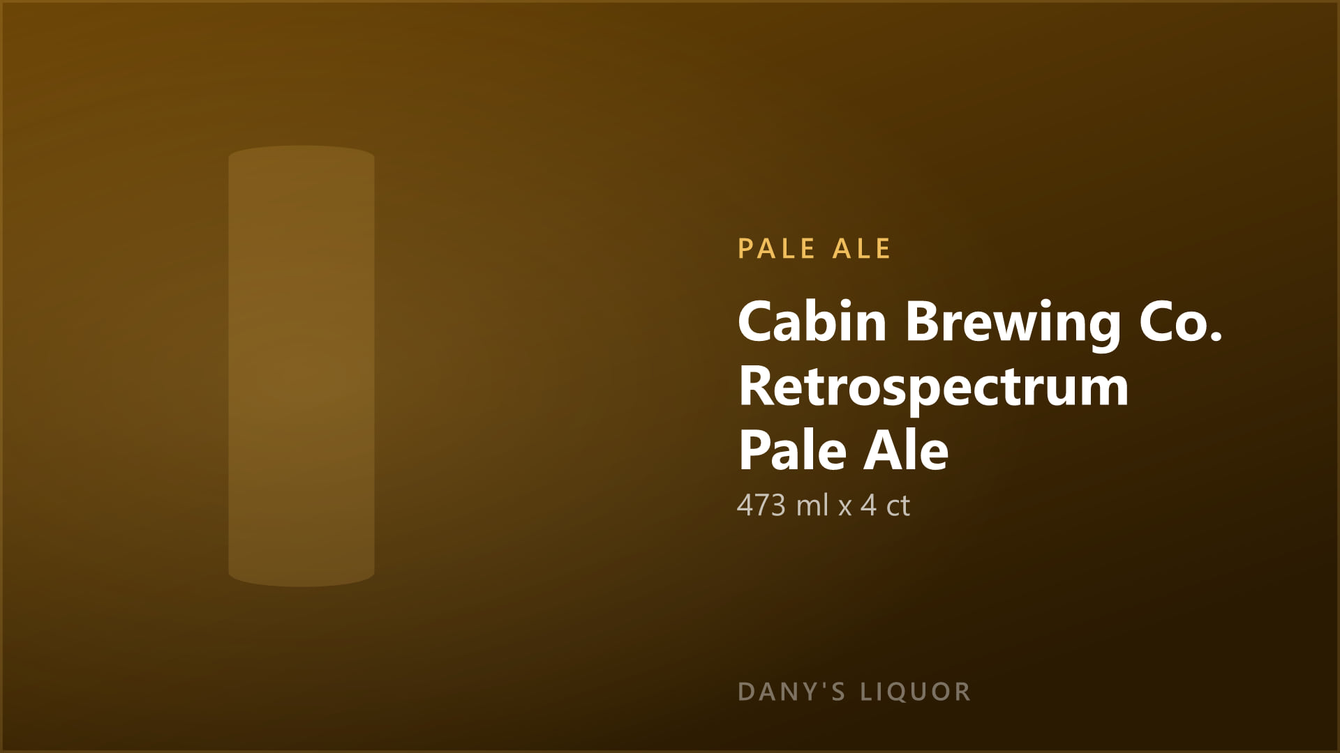 Cabin Brewing Co. Retrospectrum Pale Ale (473 ml x 4 ct)