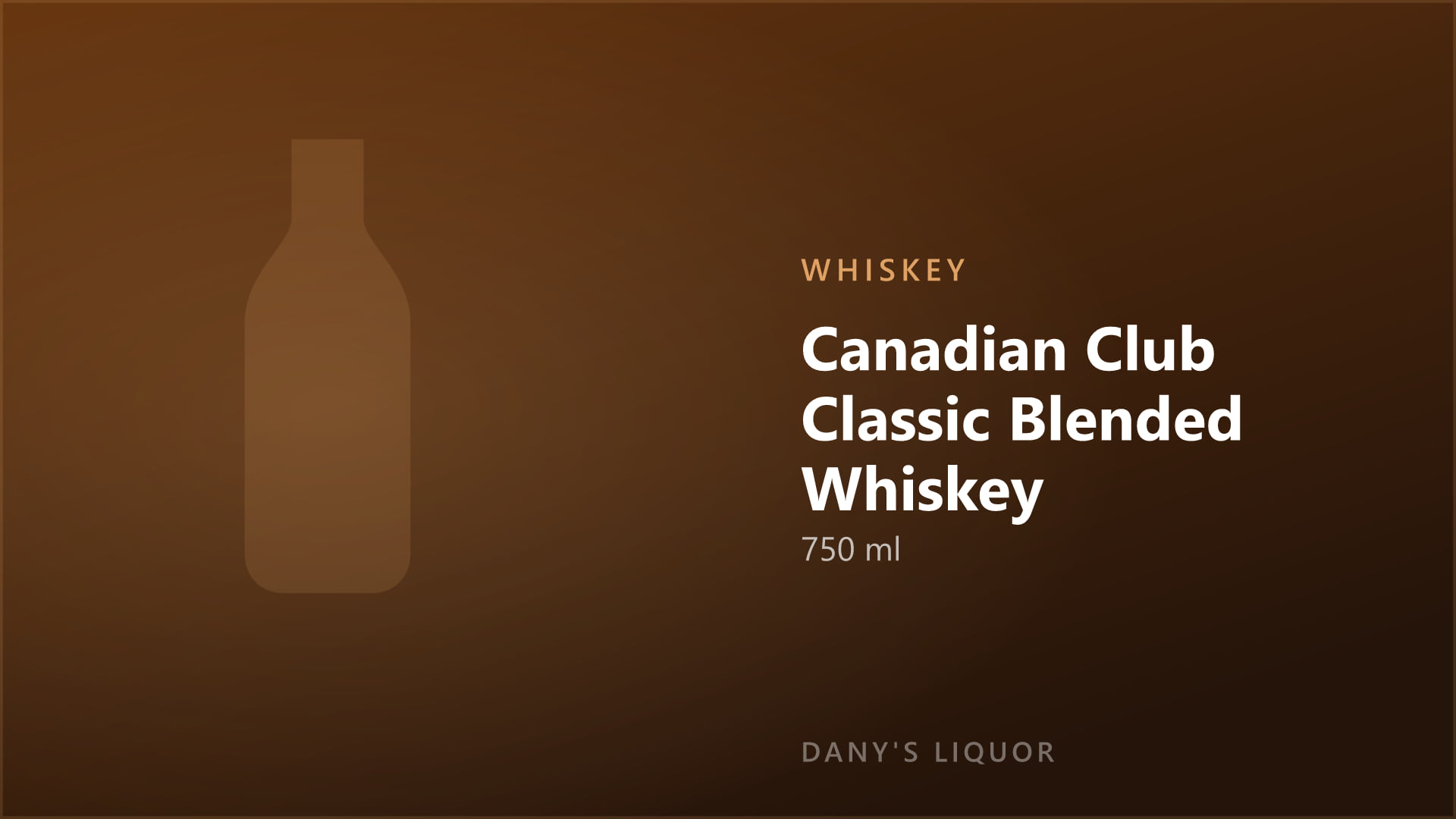 Canadian Club Classic Blended Whiskey (750 ml)