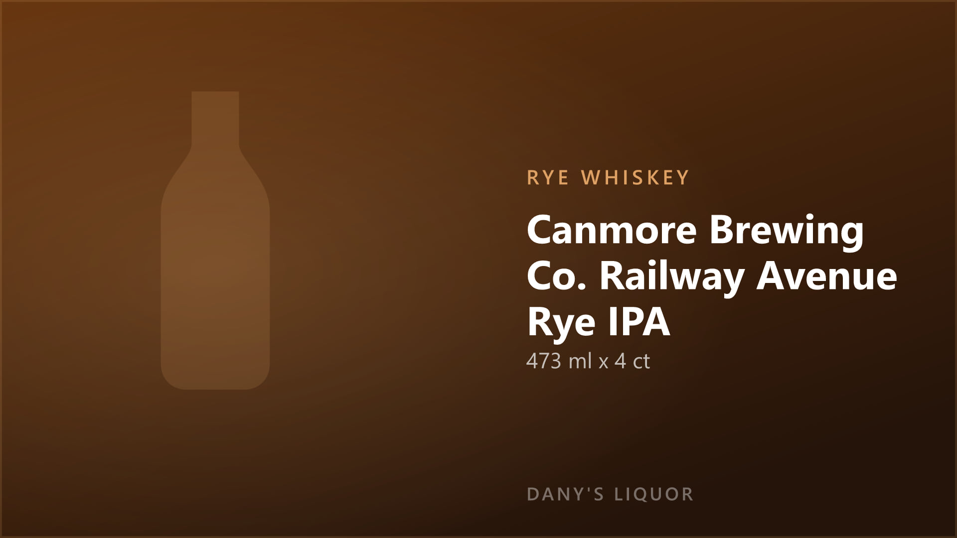 Canmore Brewing Co. Railway Avenue Rye IPA (473 ml x 4 ct)