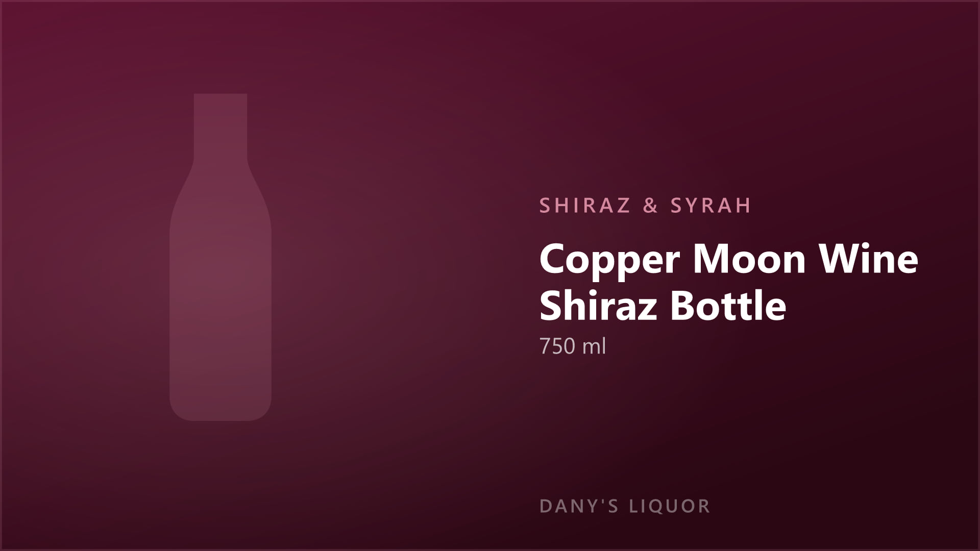 Copper Moon Wine Shiraz Bottle (750 ml)