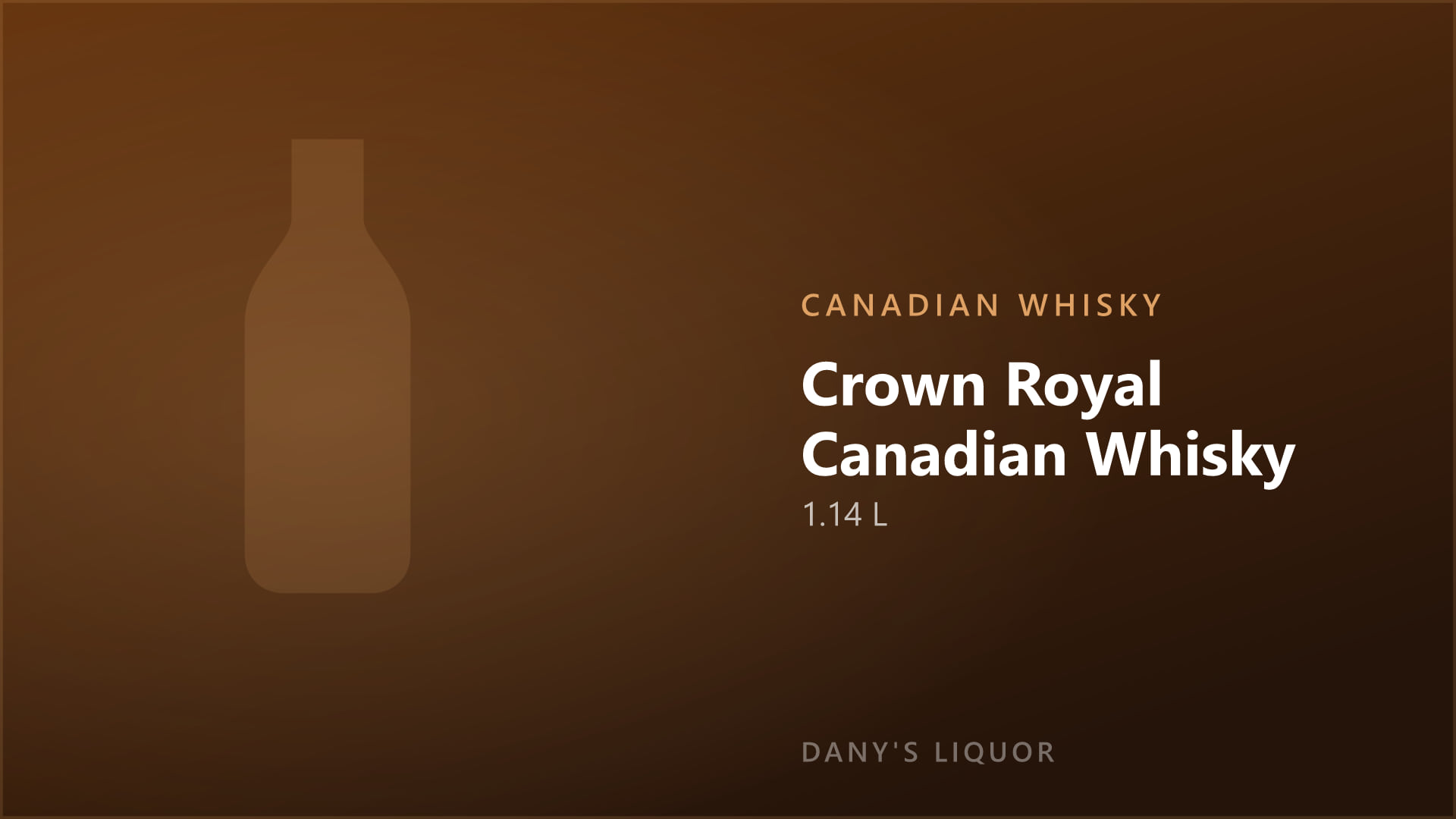 Crown Royal Canadian Whisky (1.14 L)