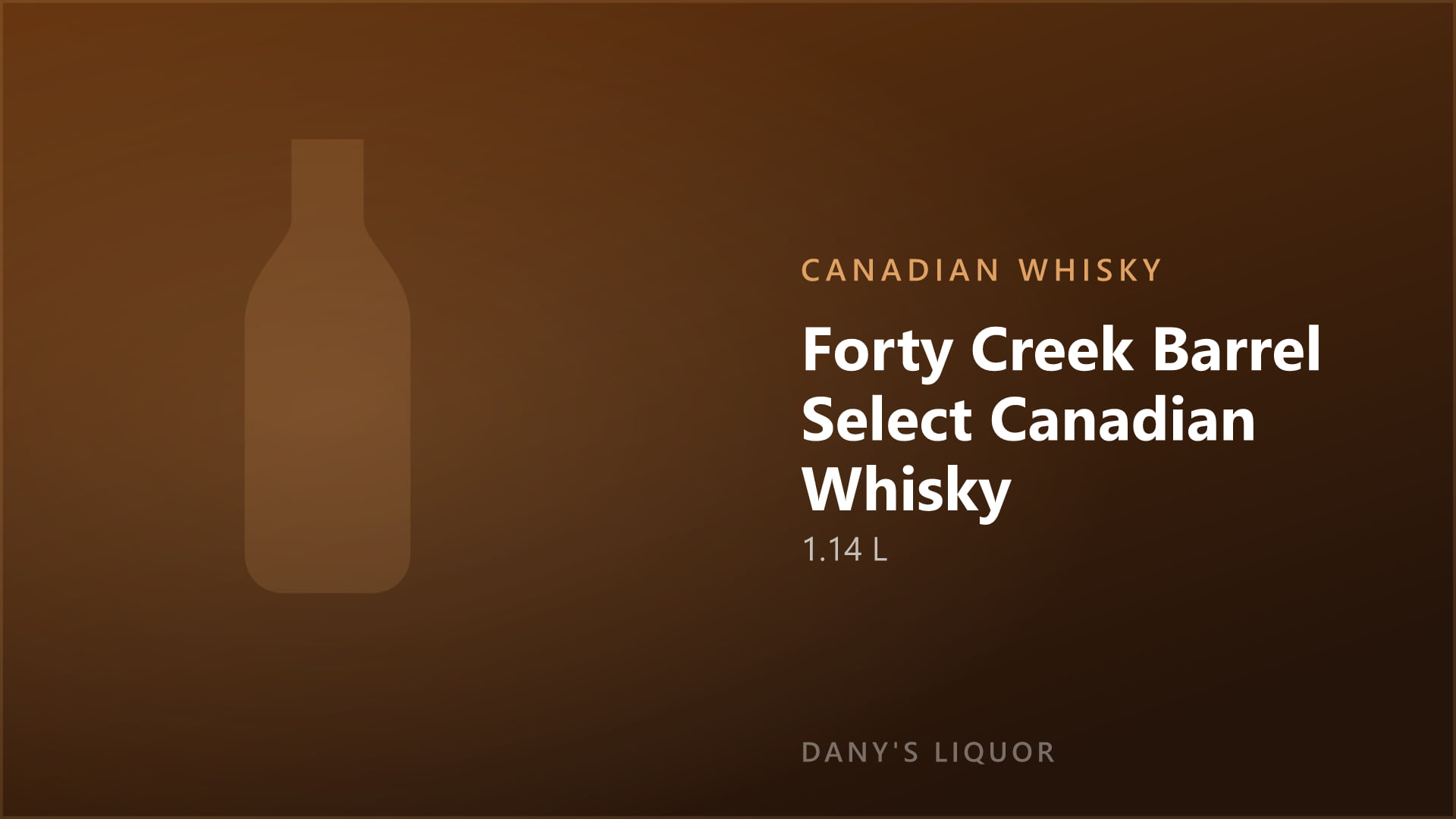 Forty Creek Barrel Select Canadian Whisky (1.14 L)