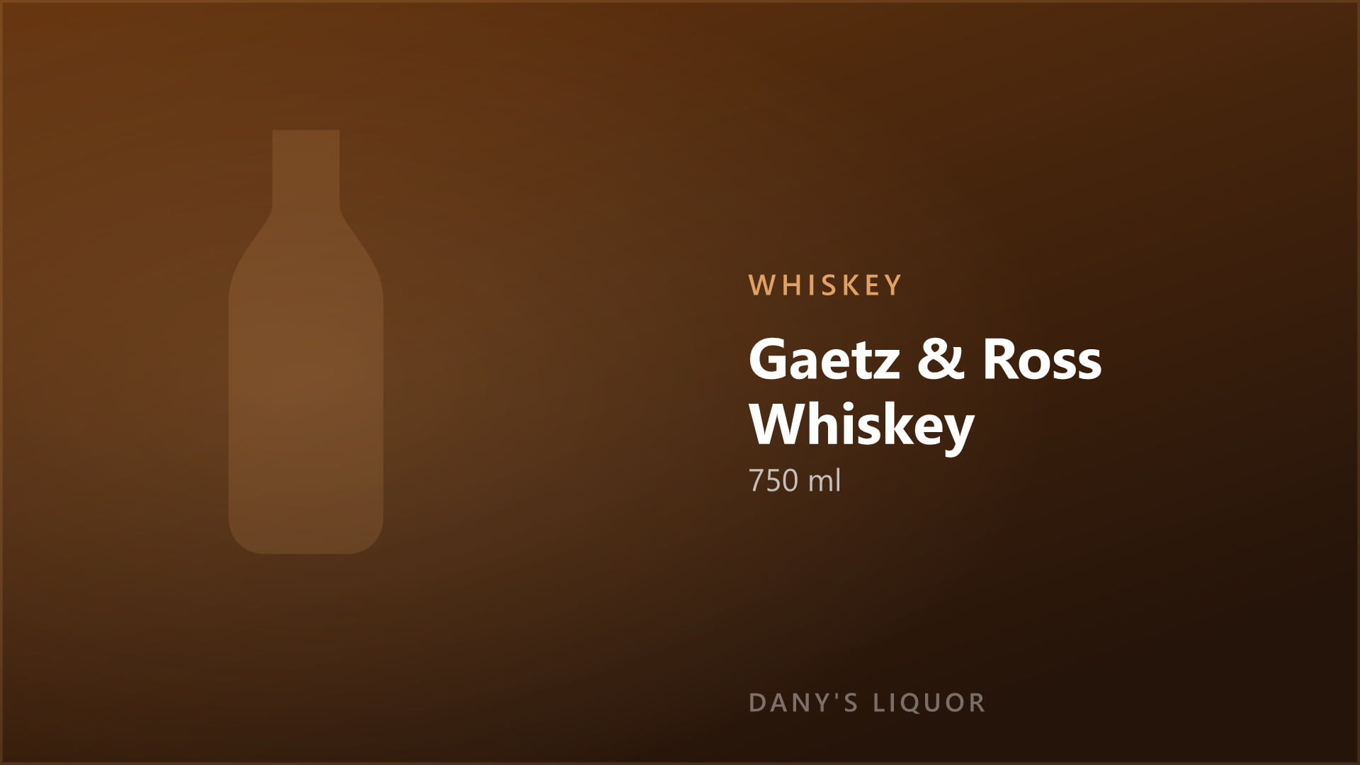 Gaetz & Ross Whiskey (750 ml)