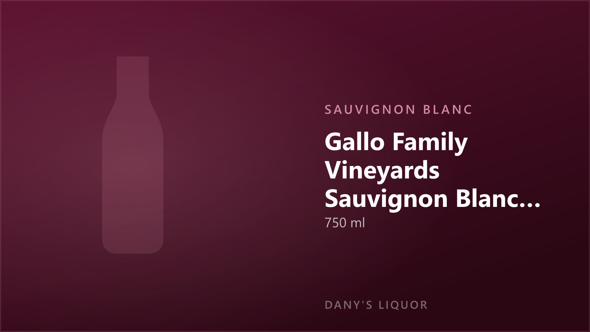Gallo Family Vineyards Sauvignon Blanc Bottle (750 ml)