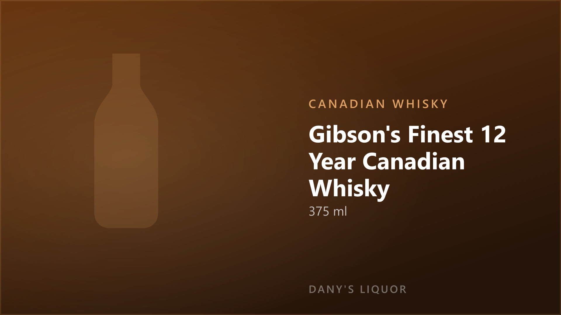 Gibson's Finest 12 Year Canadian Whisky (375 ml)