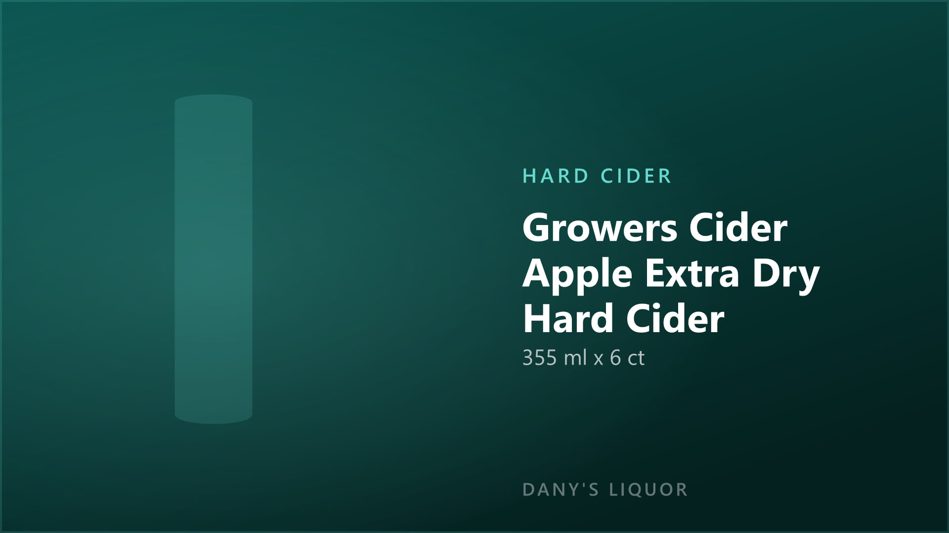 Growers Cider Apple Extra Dry Hard Cider (355 ml x 6 ct)