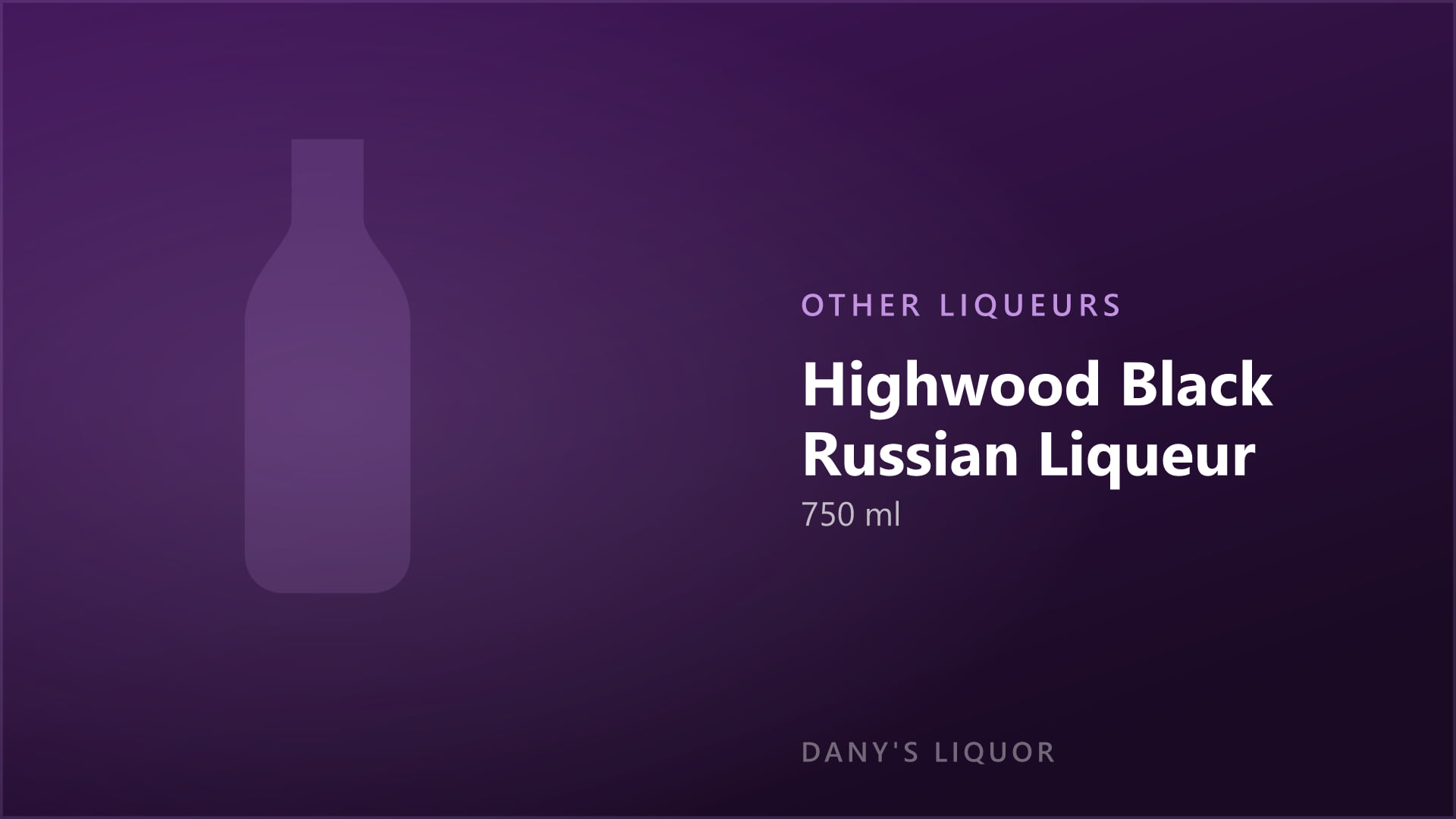 Highwood Black Russian Liqueur (750 ml)