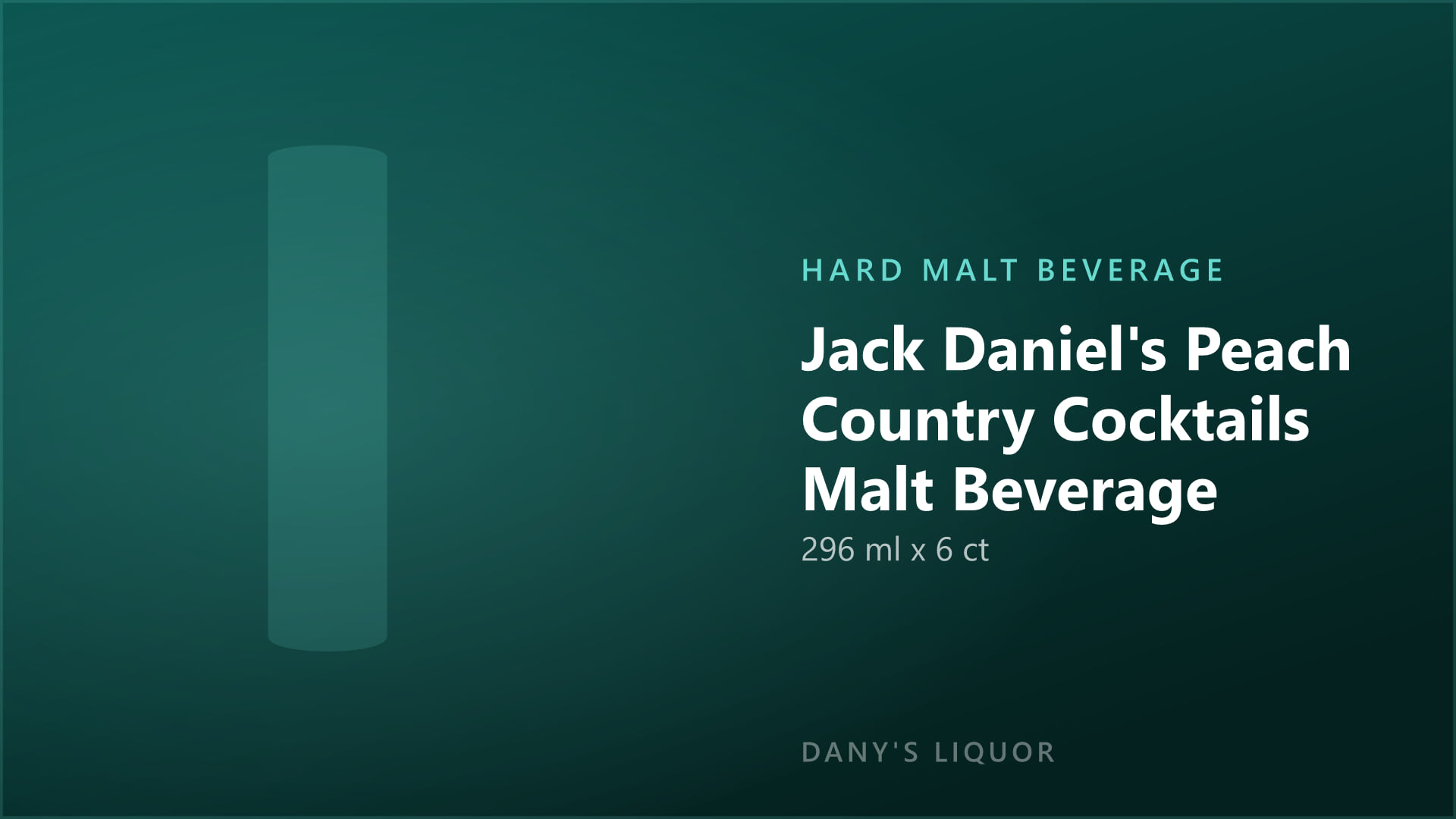 Jack Daniel's Peach Country Cocktails Malt Beverage (296 ml x 6 ct)