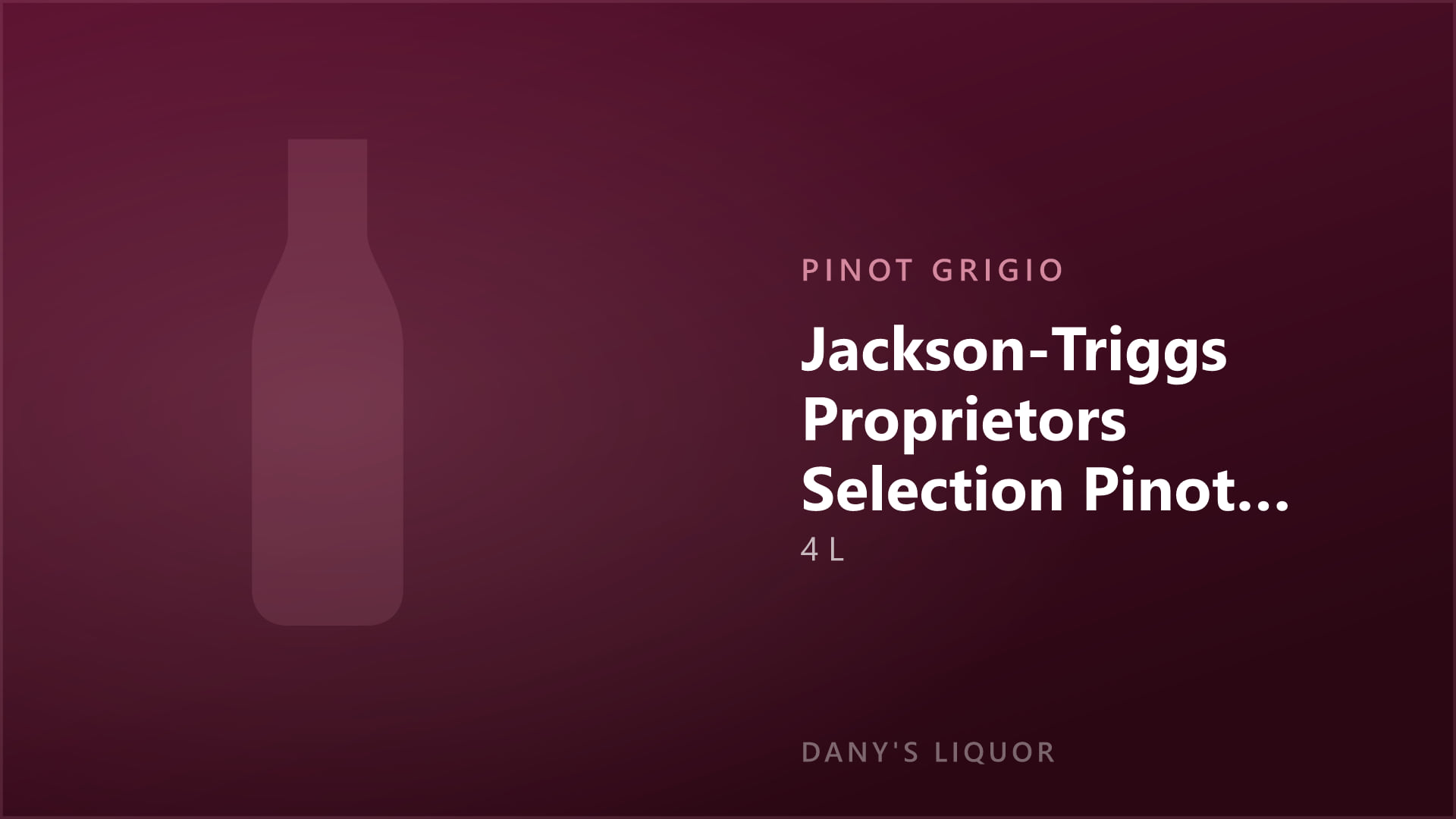 Jackson-Triggs Proprietors Selection Pinot Grigio (4 L)