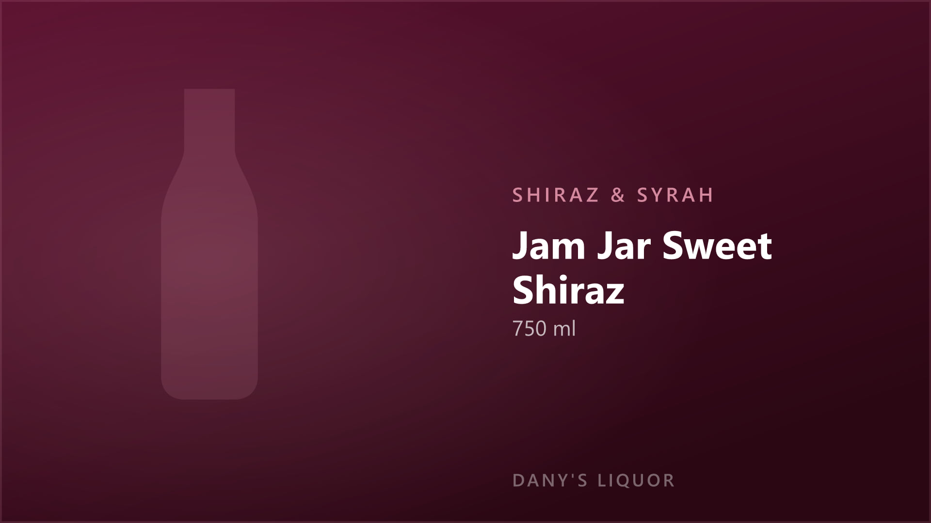 Jam Jar Sweet Shiraz (750 ml)