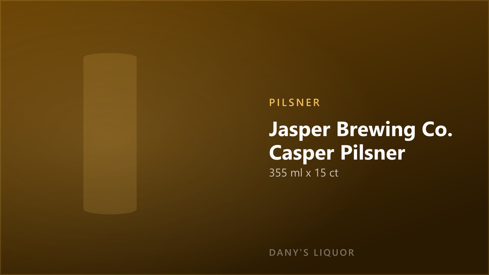 Jasper Brewing Co. Casper Pilsner (355 ml x 15 ct)