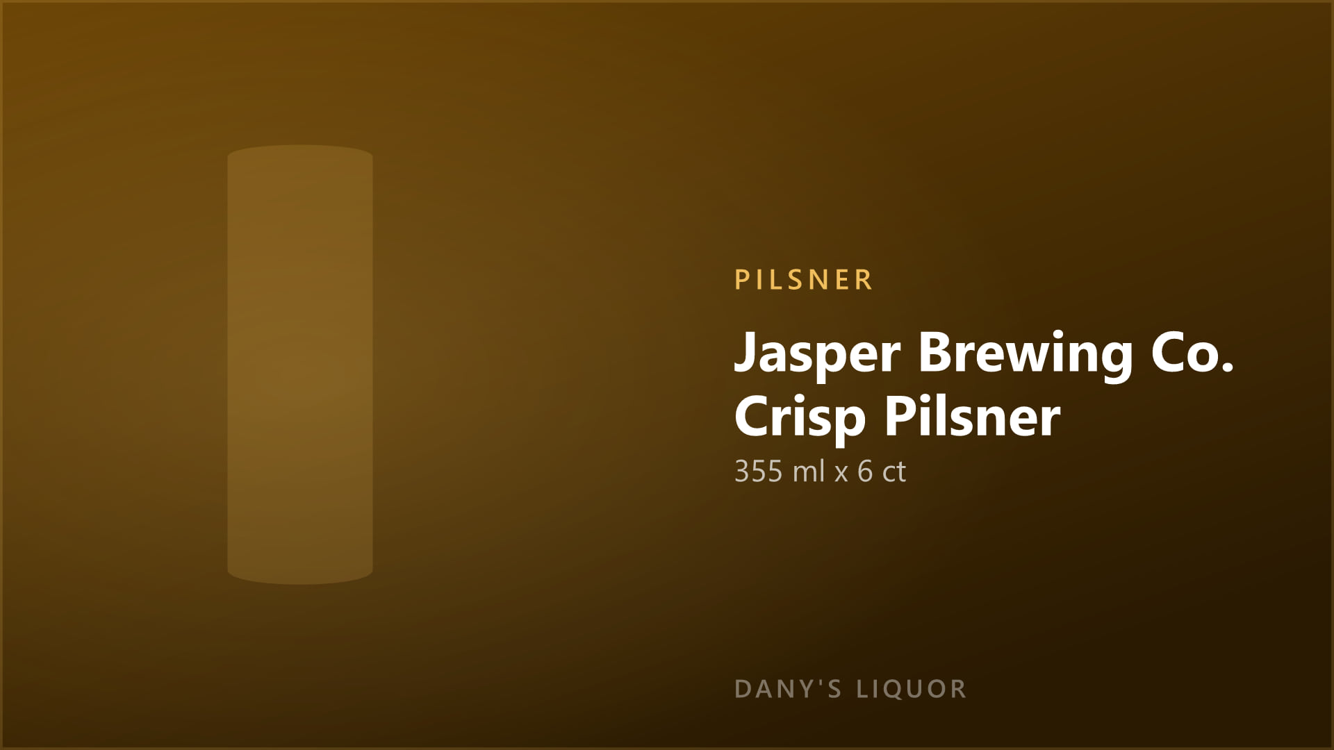 Jasper Brewing Co. Crisp Pilsner (355 ml x 6 ct)