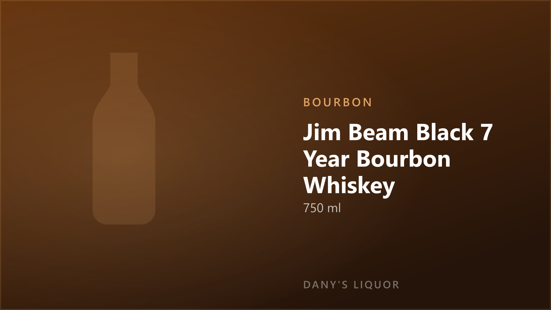 Jim Beam Black 7 Year Bourbon Whiskey (750 ml)