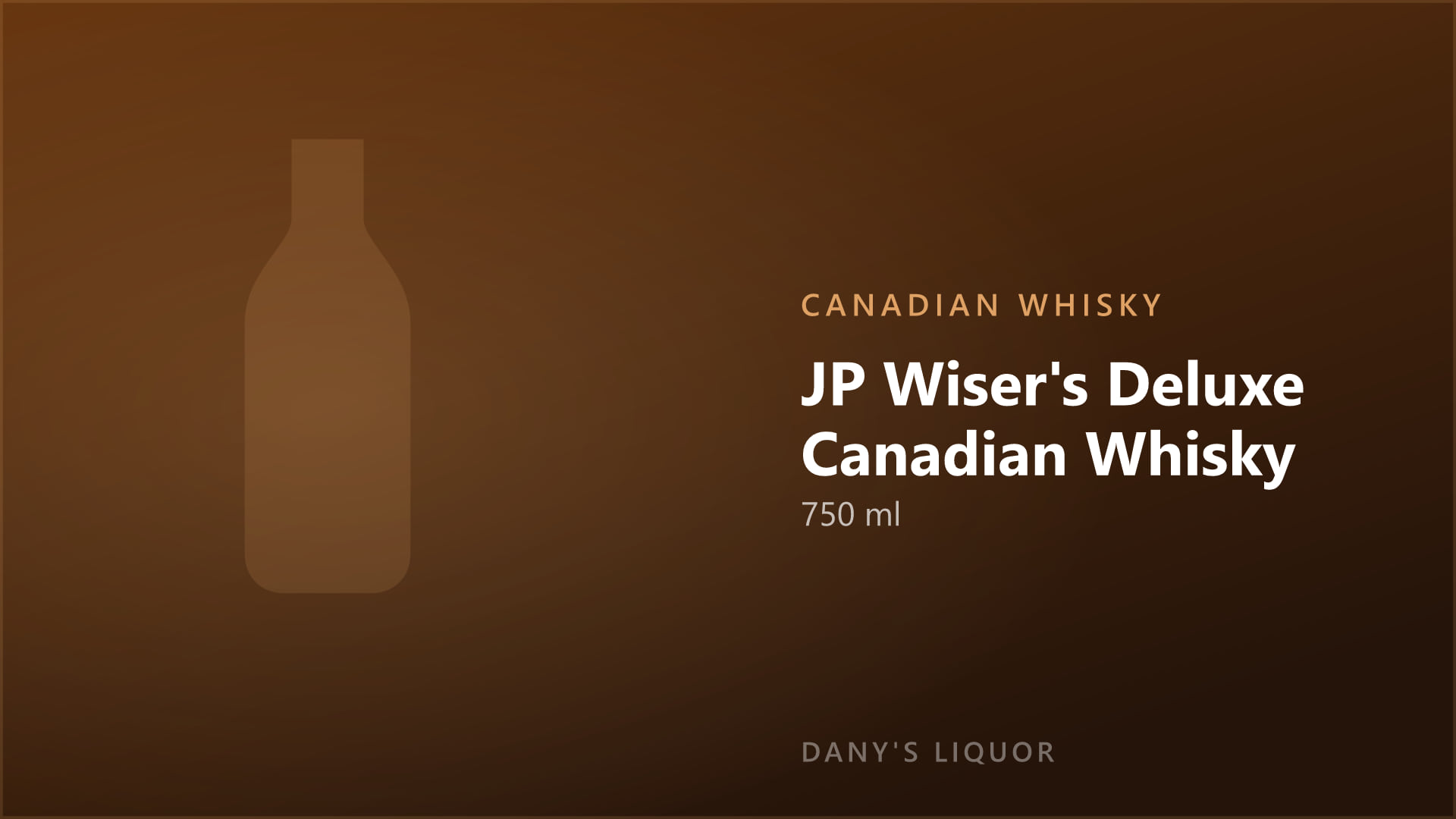 JP Wiser's Deluxe Canadian Whisky (750 ml)