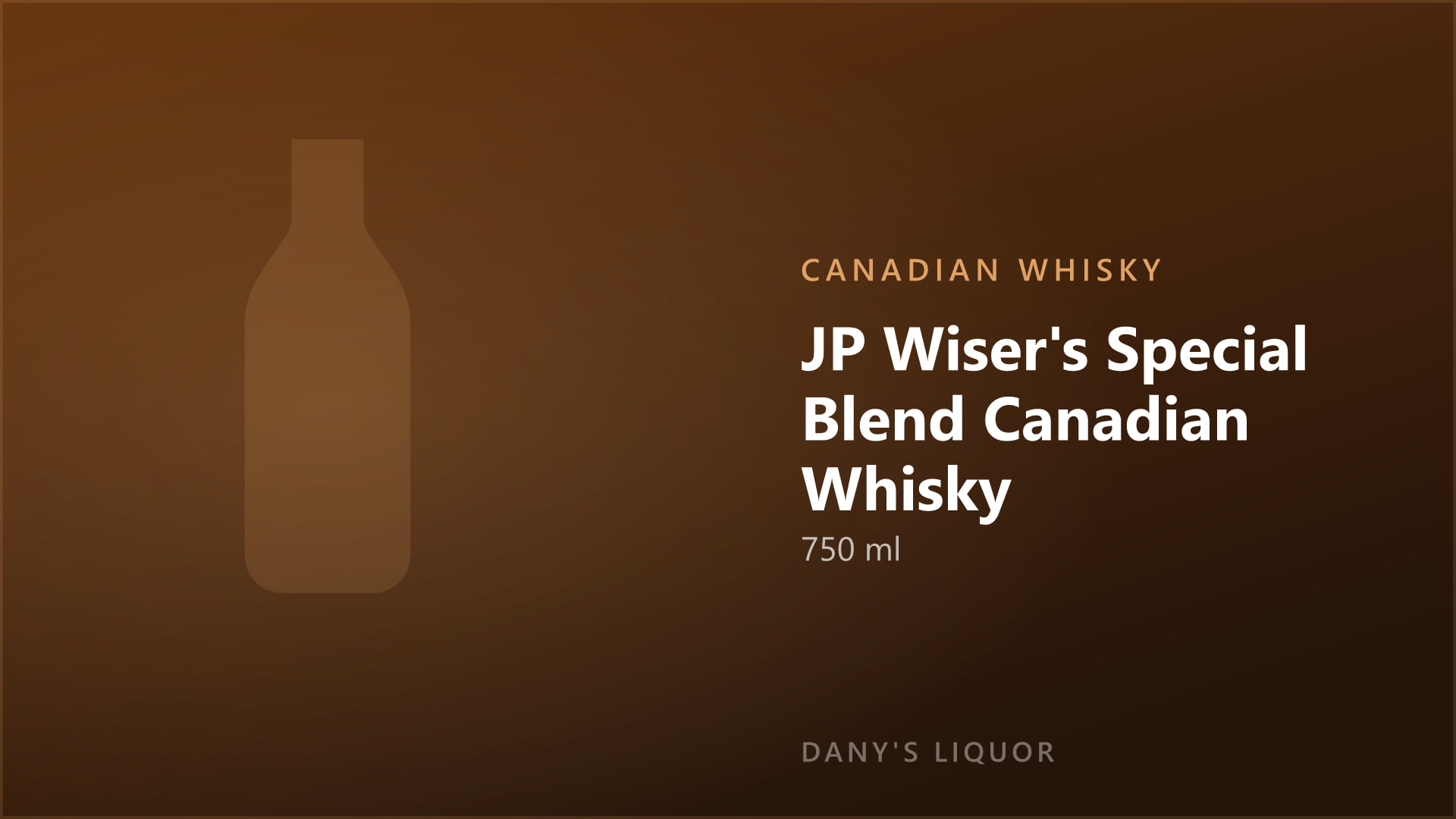 JP Wiser's Special Blend Canadian Whisky (750 ml)