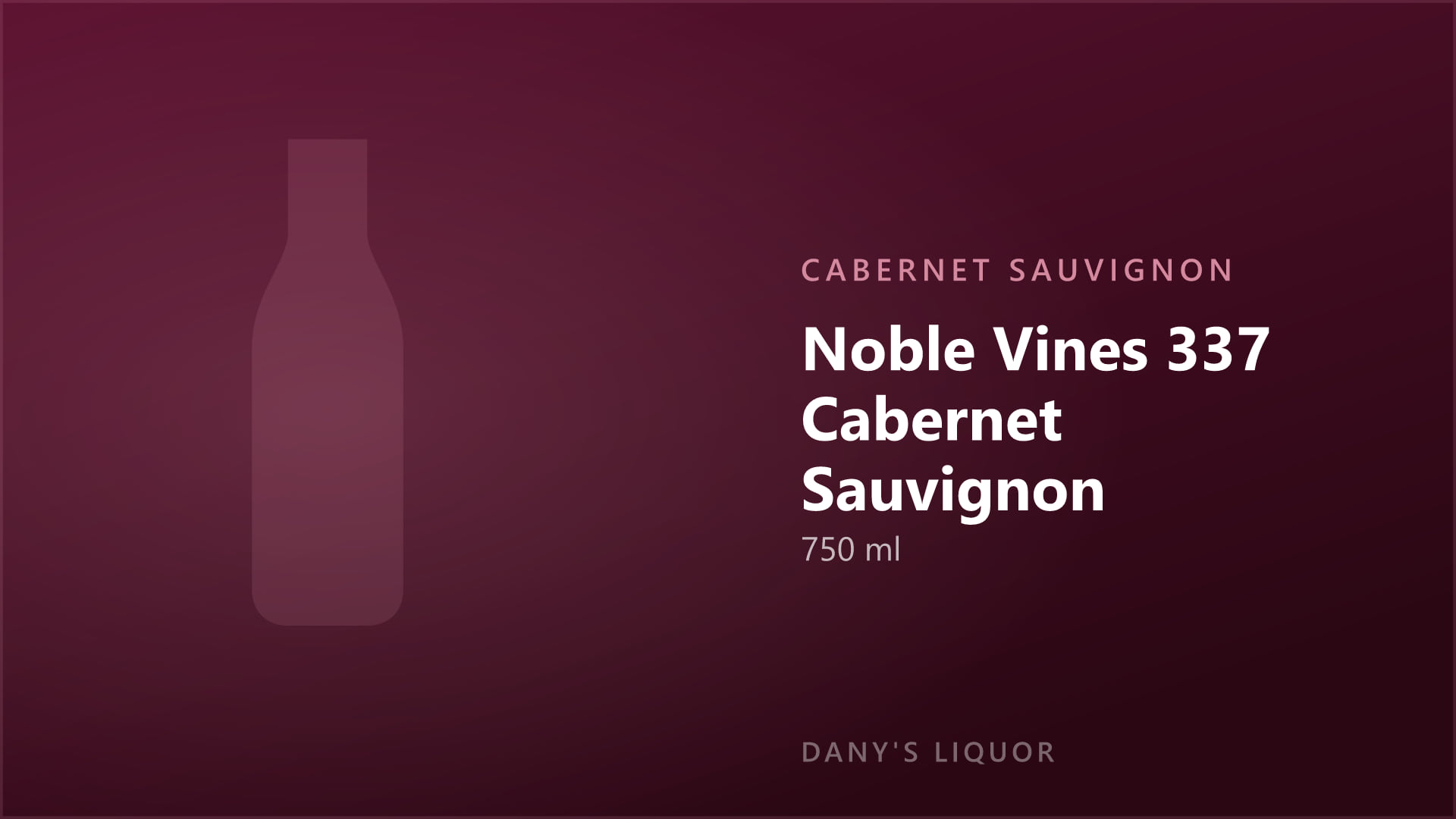 Noble Vines 337 Cabernet Sauvignon (750 ml)