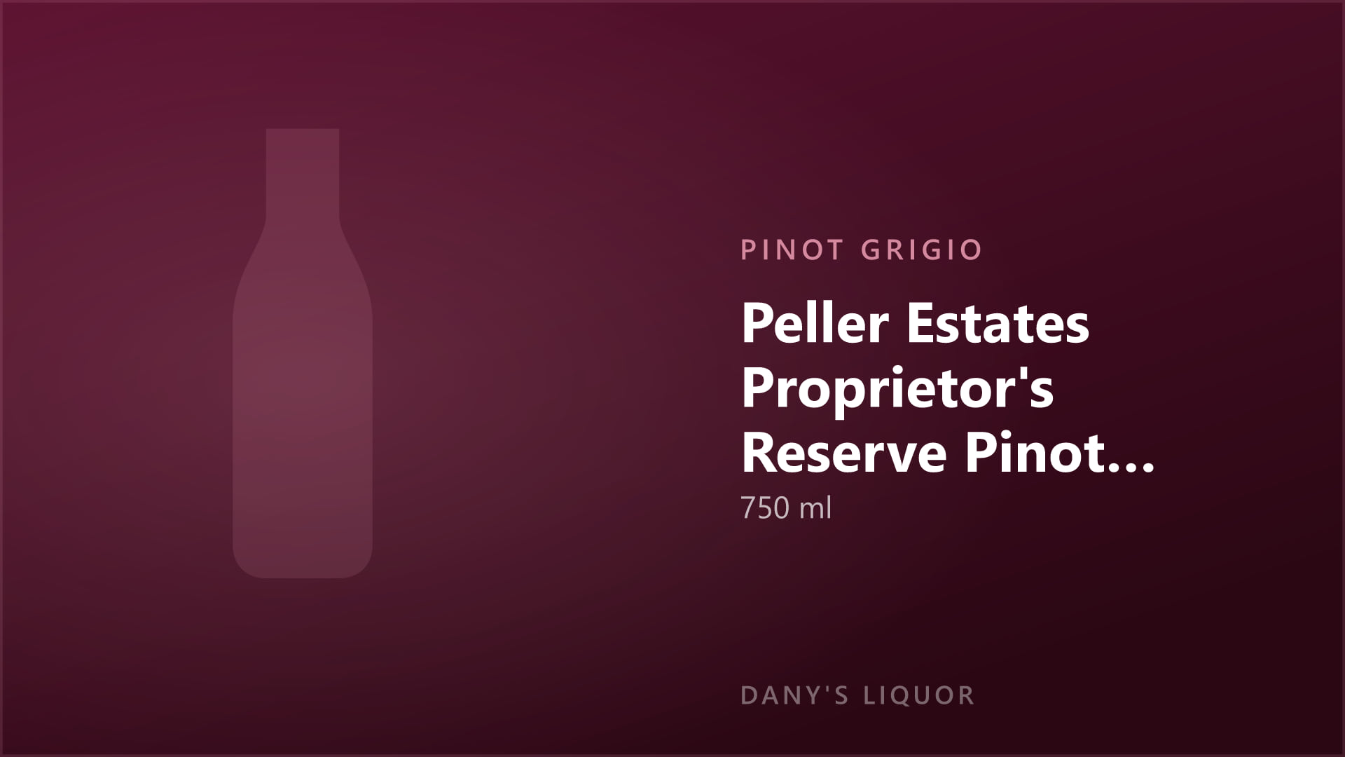 Peller Estates Proprietor's Reserve Pinot Grigio (750 ml)