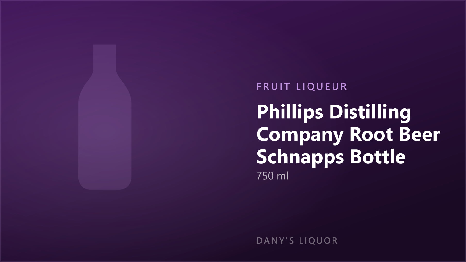 Phillips Distilling Company Root Beer Schnapps Bottle (750 ml)