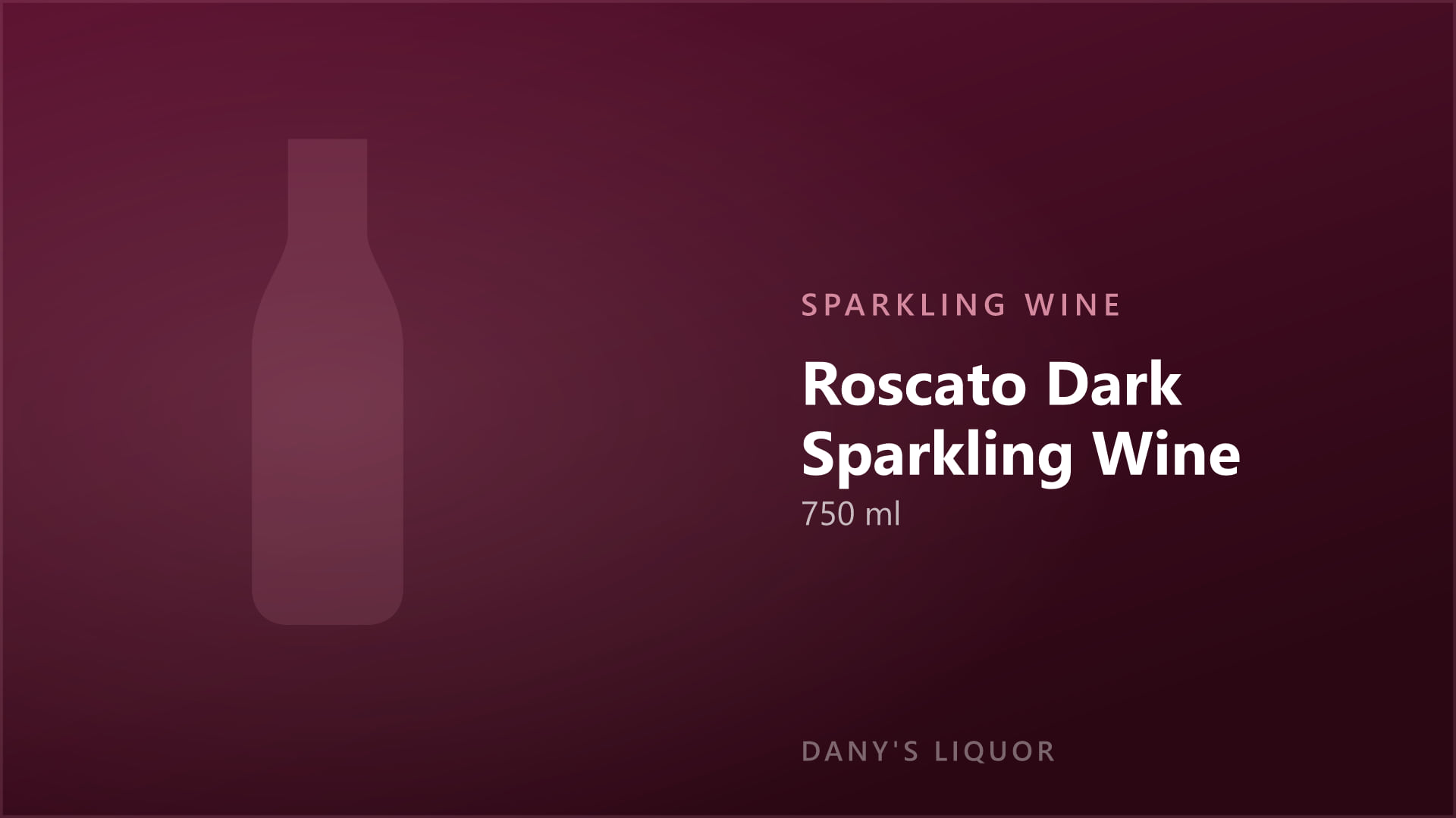 Roscato Dark Sparkling Wine (750 ml)