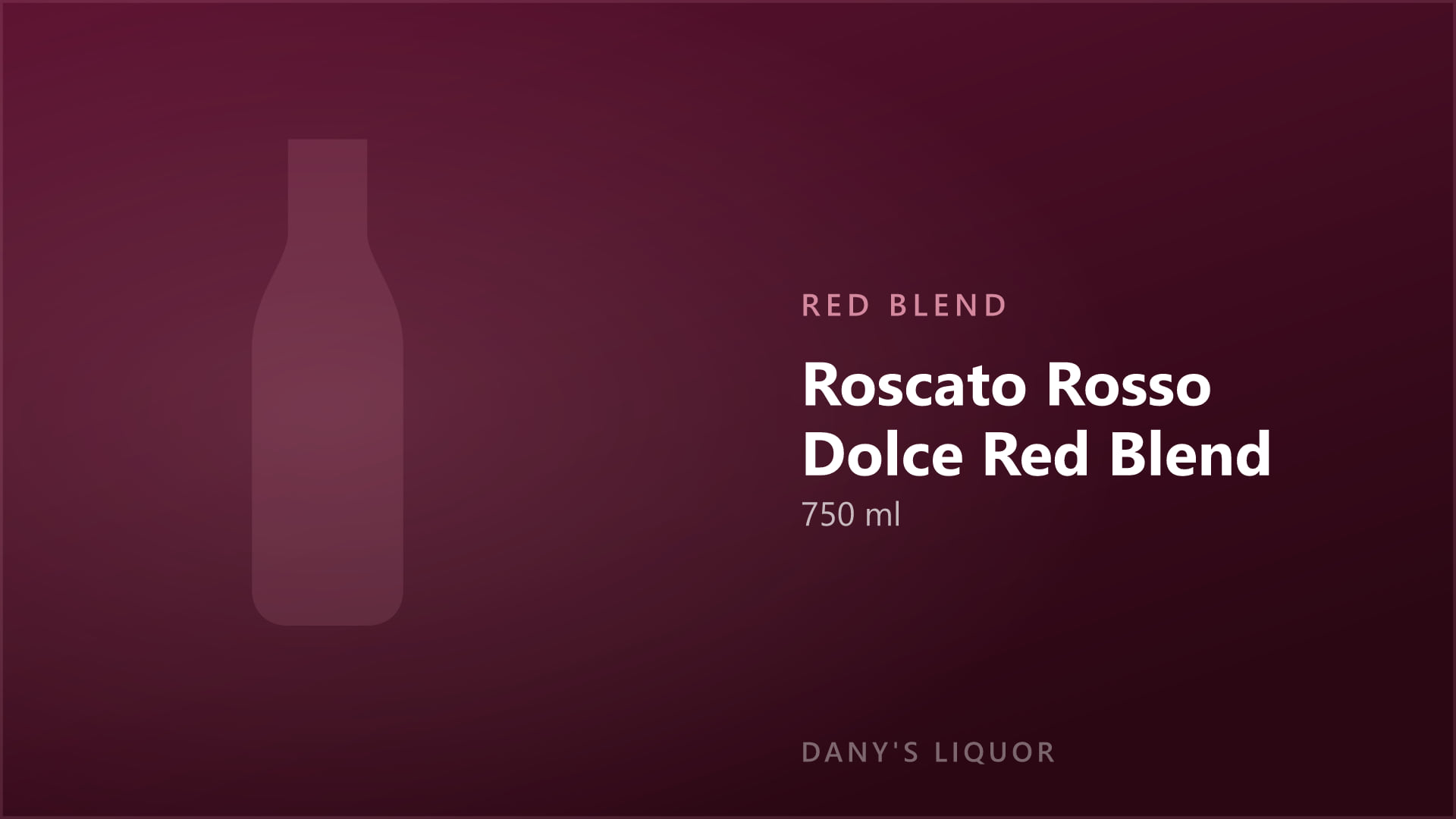 Roscato Rosso Dolce Red Blend (750 ml)