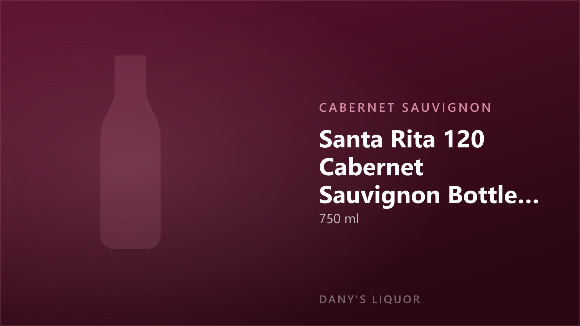 Santa Rita 120 Cabernet Sauvignon Bottle Chile (750 ml)