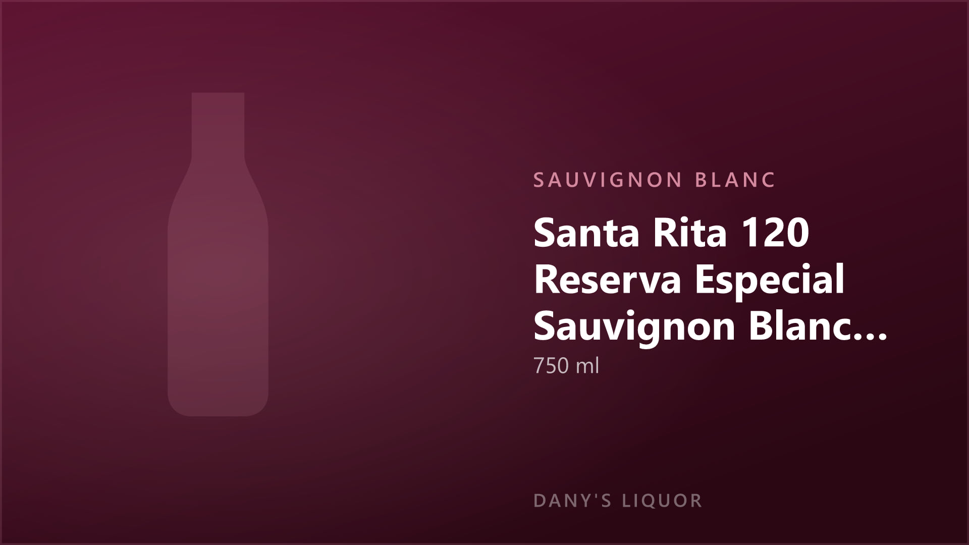 Santa Rita 120 Reserva Especial Sauvignon Blanc Bottle Chile (750 ml)