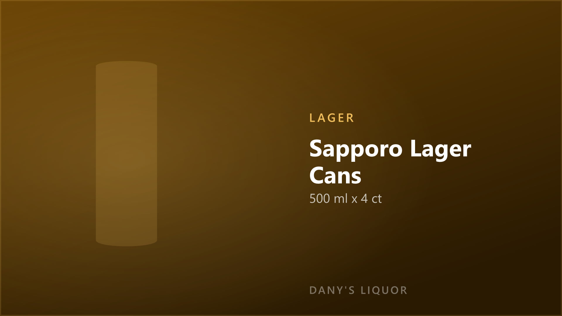 Sapporo Lager Cans (500 ml x 4 ct)