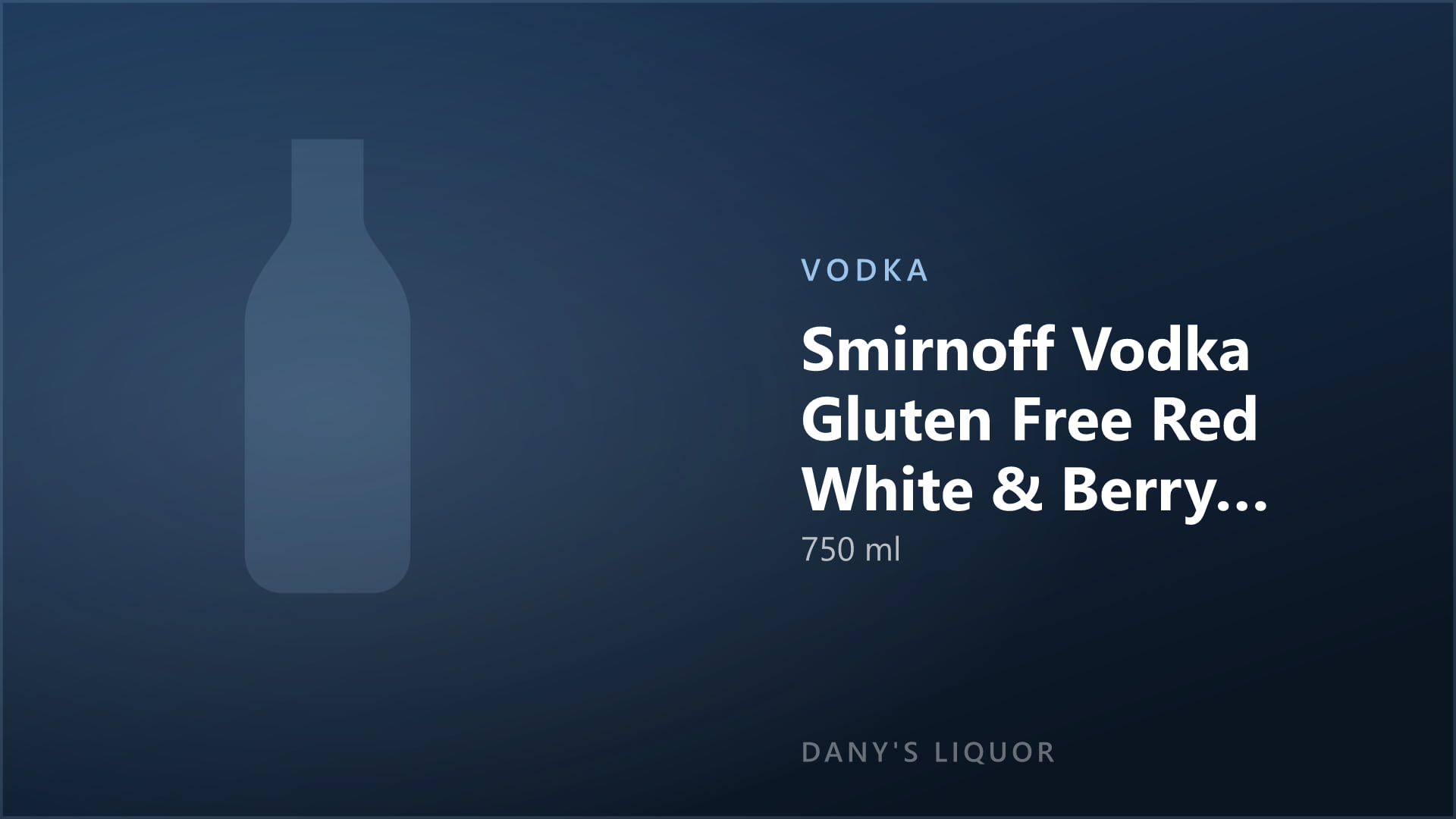 Smirnoff Vodka Gluten Free Red White & Berry Limited Edition Vodka Bottle (750 ml)
