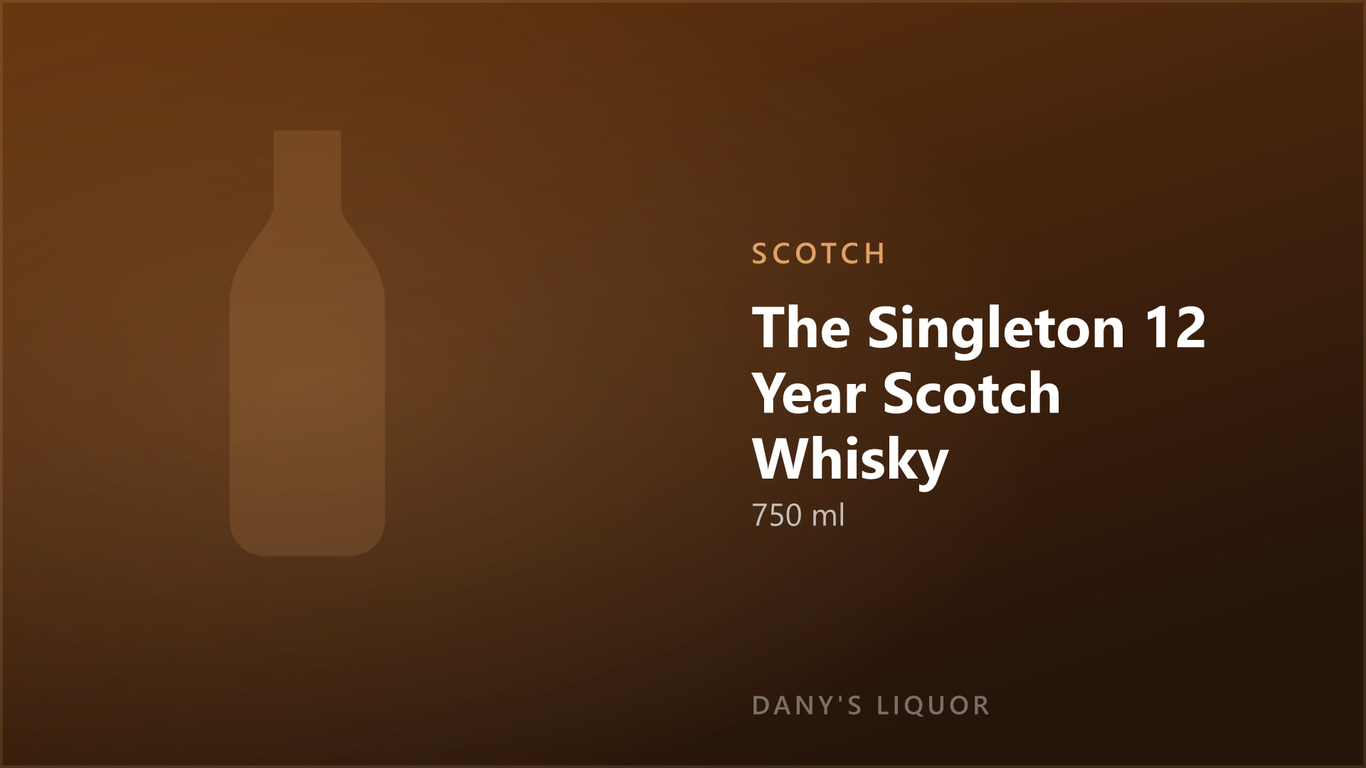 The Singleton 12 Year Scotch Whisky (750 ml)