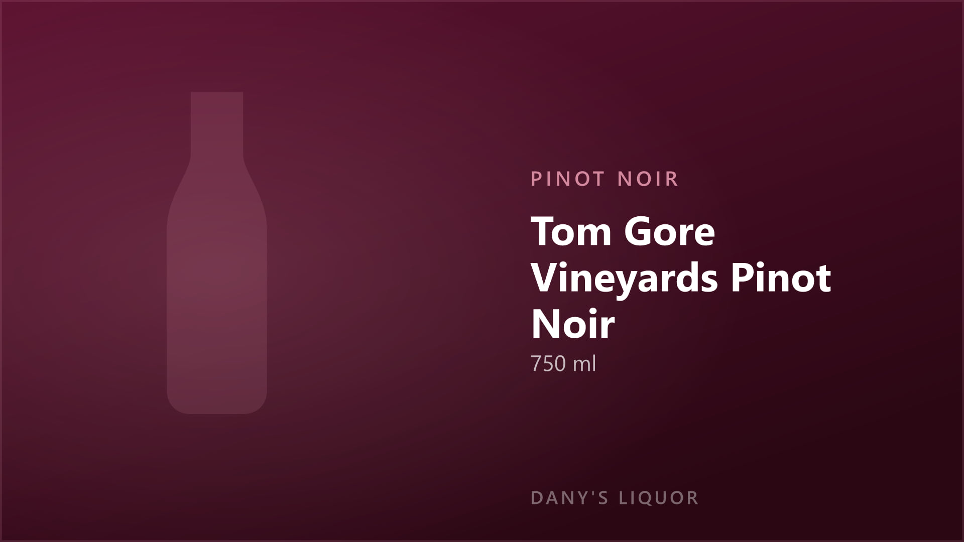 Tom Gore Vineyards Pinot Noir (750 ml)