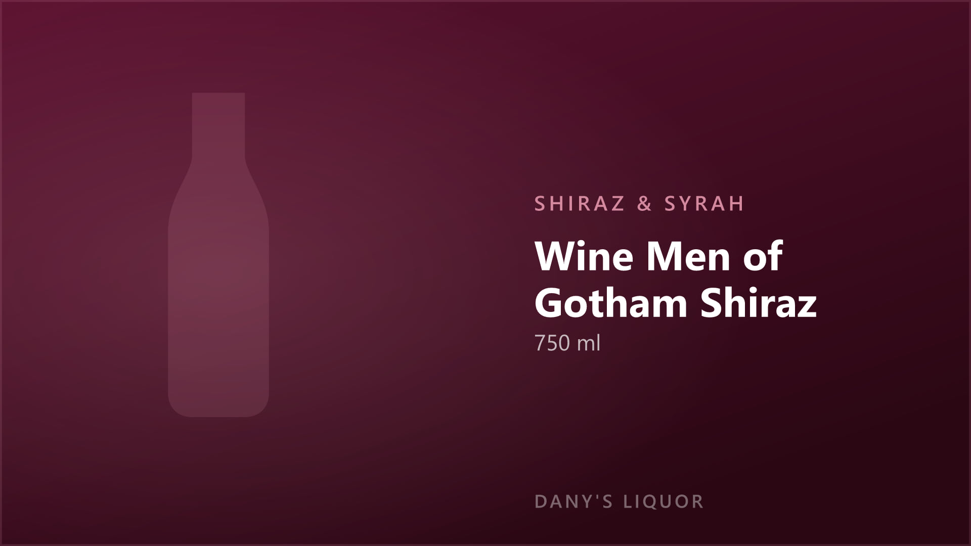 Wine Men of Gotham Shiraz (750 ml)