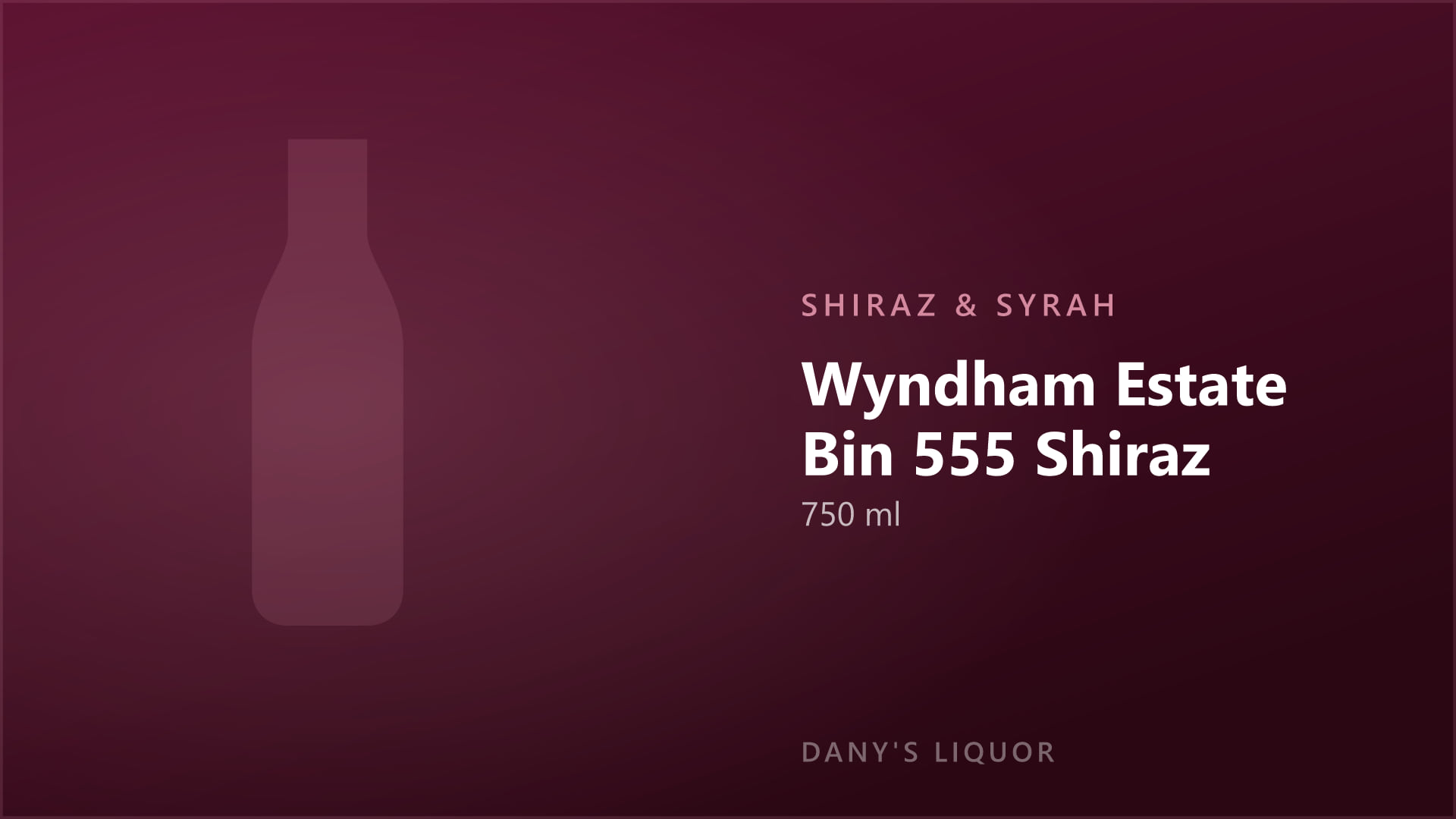 Wyndham Estate Bin 555 Shiraz (750 ml)